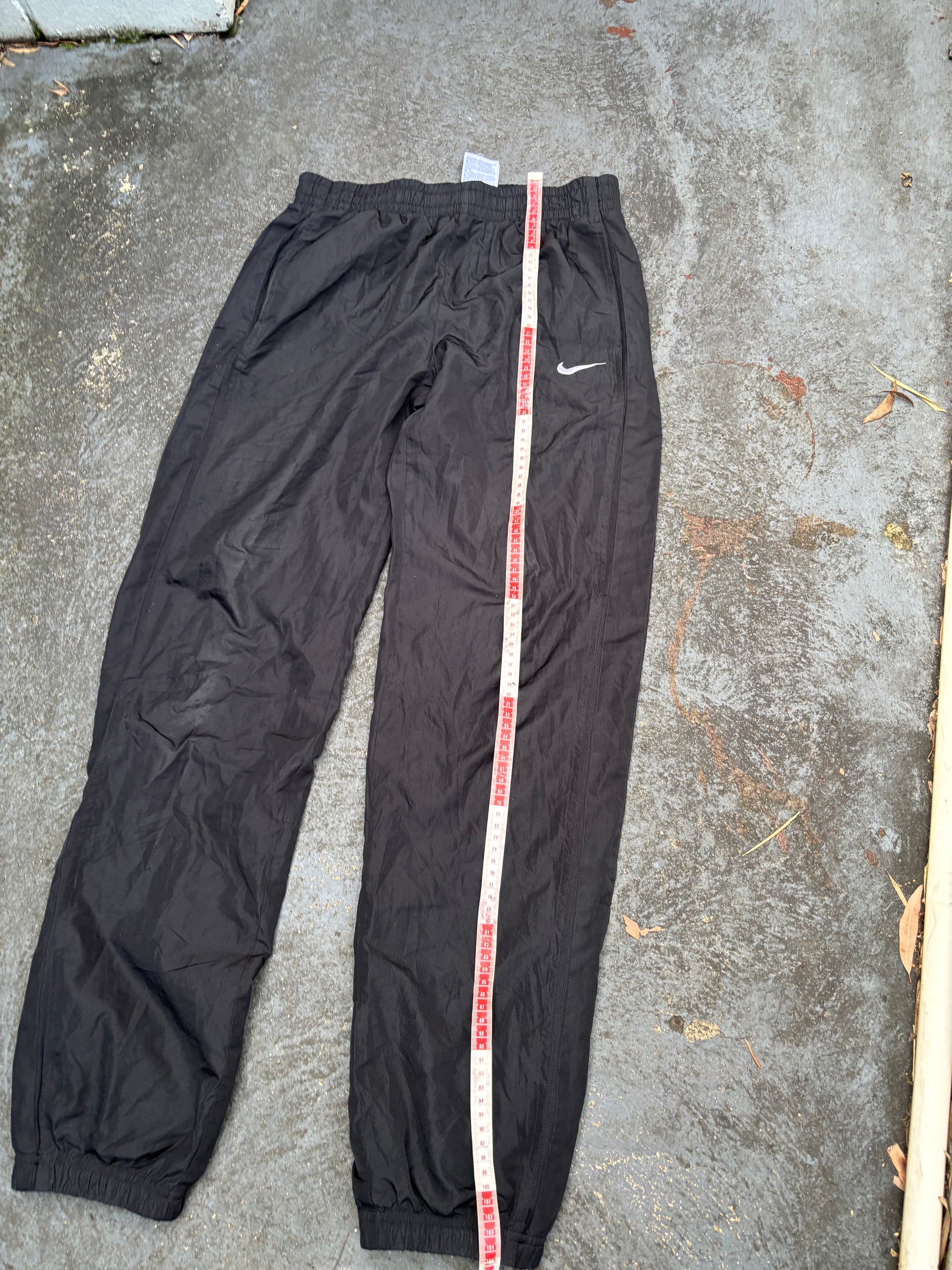 Vintage Y2K Nike Track Pants Men’s S Black White Swoosh Classic Windbreakers