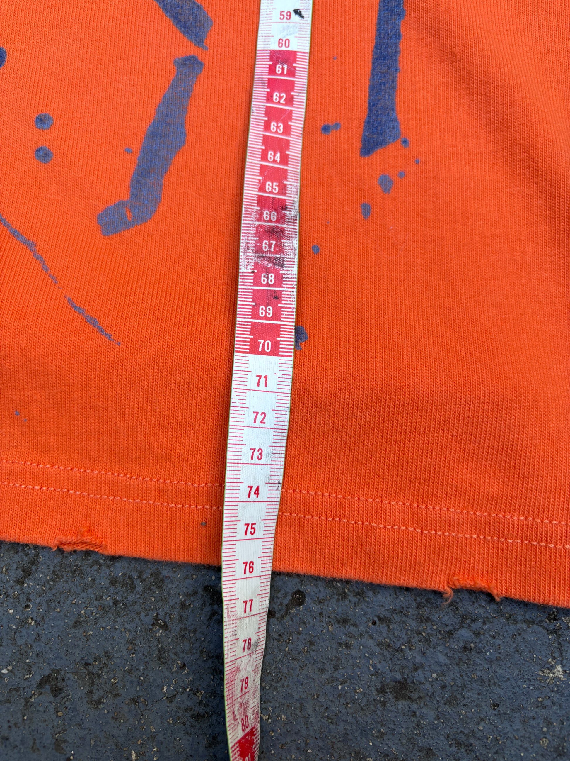 Vintage 90s Polo Ralph Lauren Rugby Polo Men’s XL Orange Cotton Distressed Painted Logo