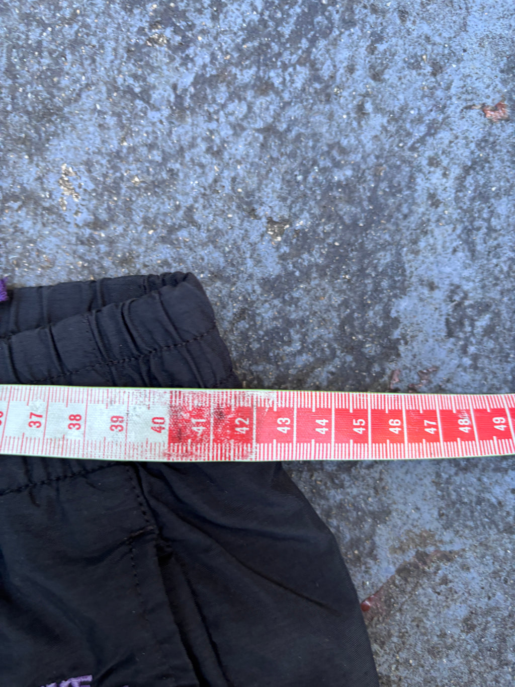 Vintage Y2K Nike Track Pants Women’s L Black Purple Logo Nylon Windbreakers