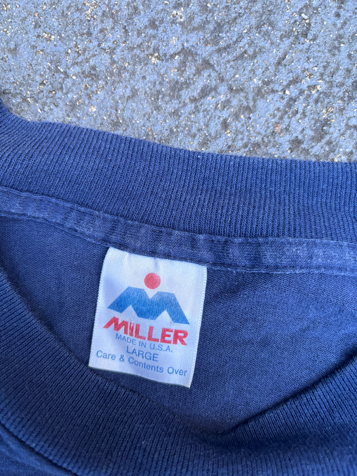 Vintage 90s Las Vegas T-shirt Size L Navy 1990s Single Stitch Miller Tag