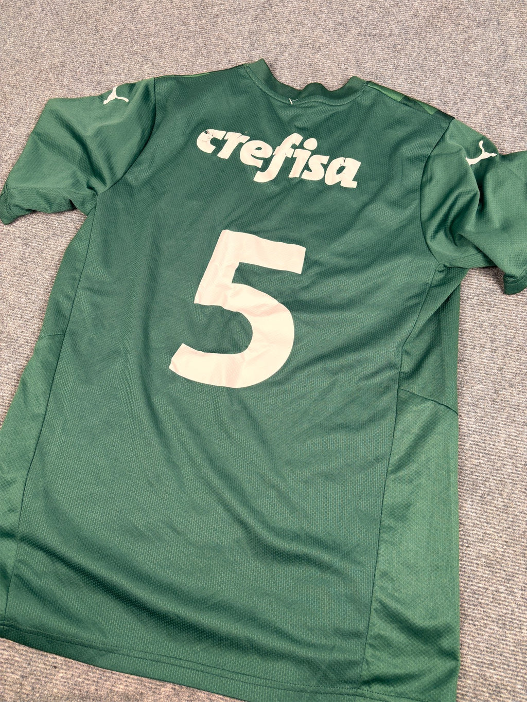 Modern Puma Jersey Men's S Green Palmeiras Football Club Brazil V-Neck