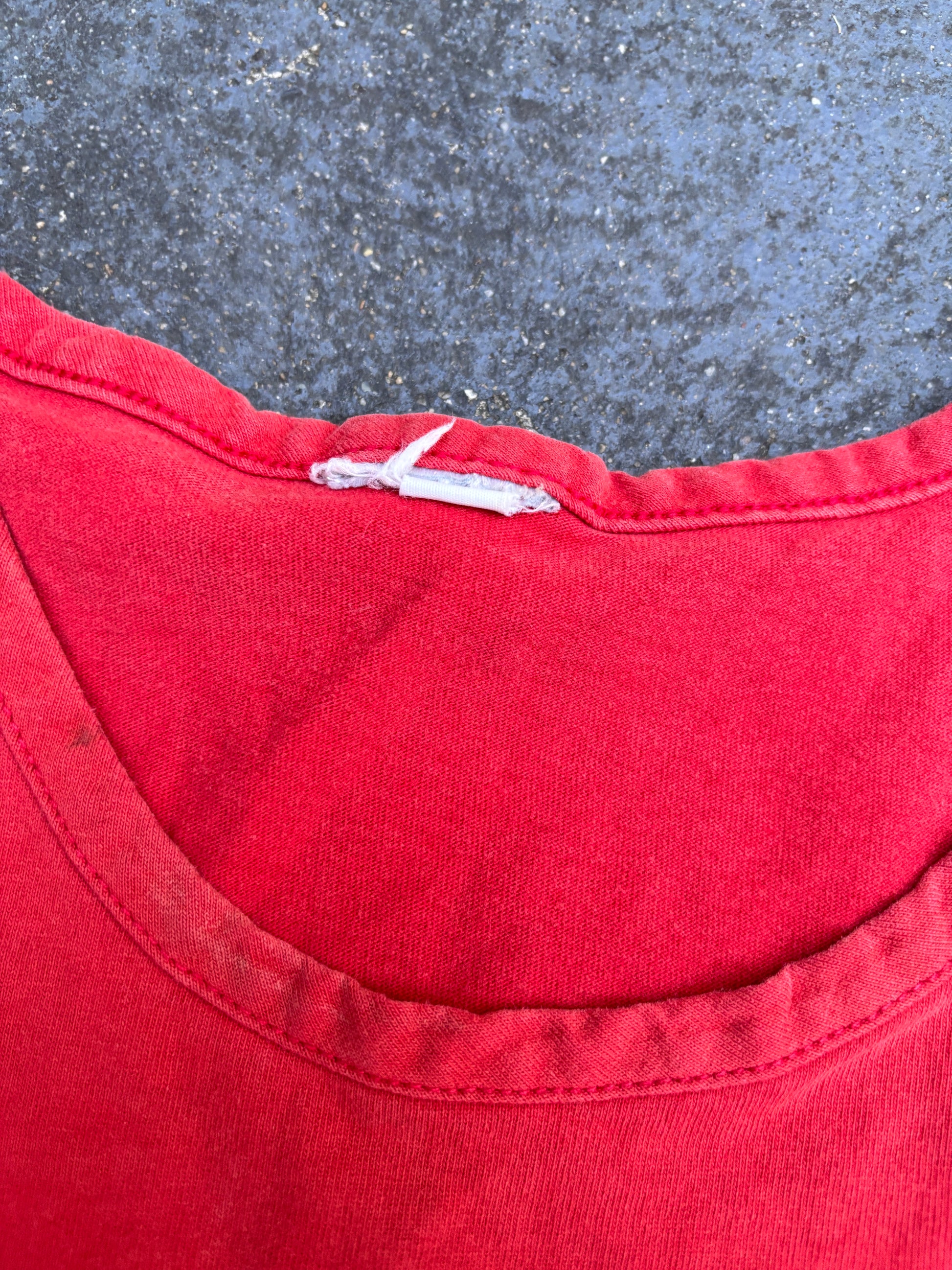 Vintage Y2K Nike T-shirt Men’s XL Red Black Swoosh Singlet Faded