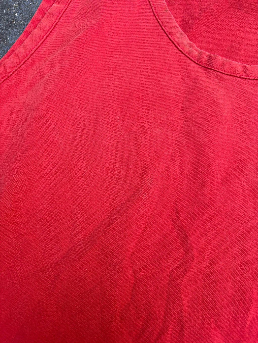 Vintage Y2K Nike T-shirt Men’s XL Red Black Swoosh Singlet Faded