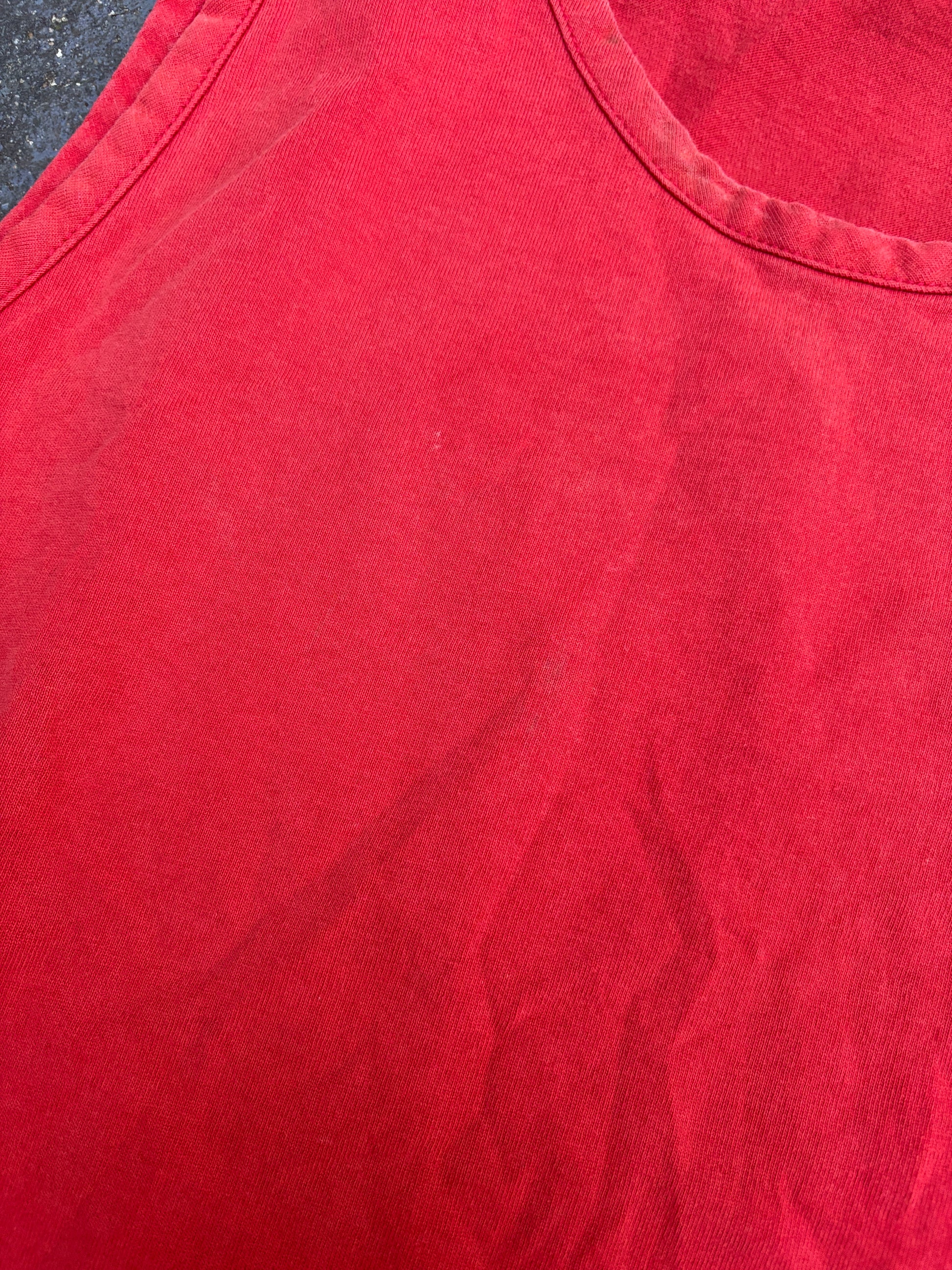 Vintage Y2K Nike T-shirt Men’s XL Red Black Swoosh Singlet Faded