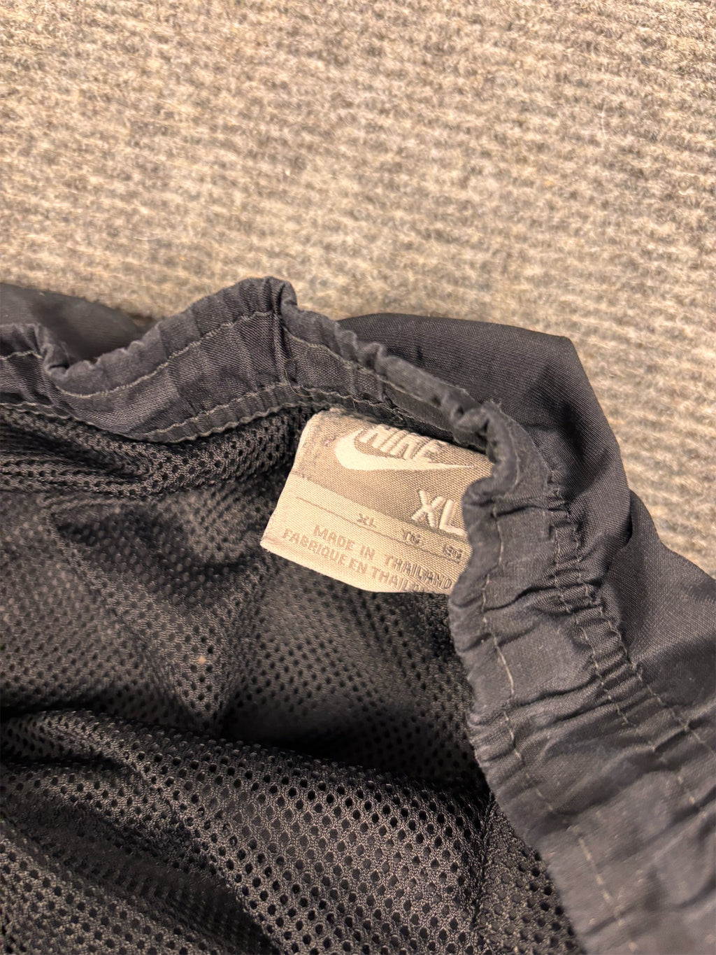 Vintage Y2K Nike Track Pants Men's XL black grey piping baggy joggers Wide Leg
