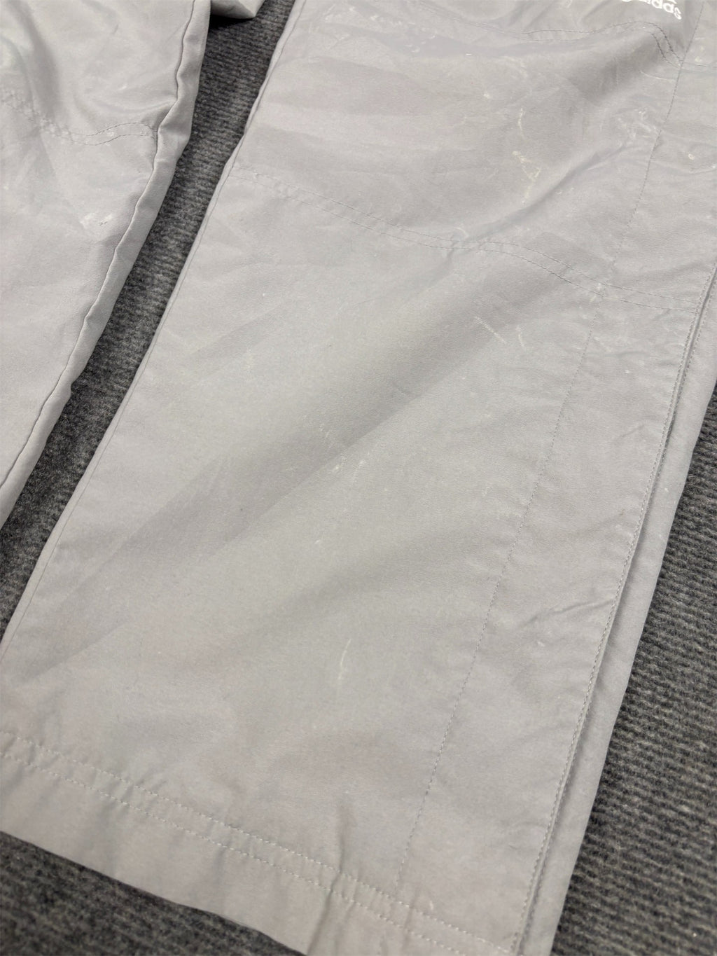 Vintage Y2K Adidas Tear Away Track Pants Men's L grey white logo joggers Button Down Wide Leg