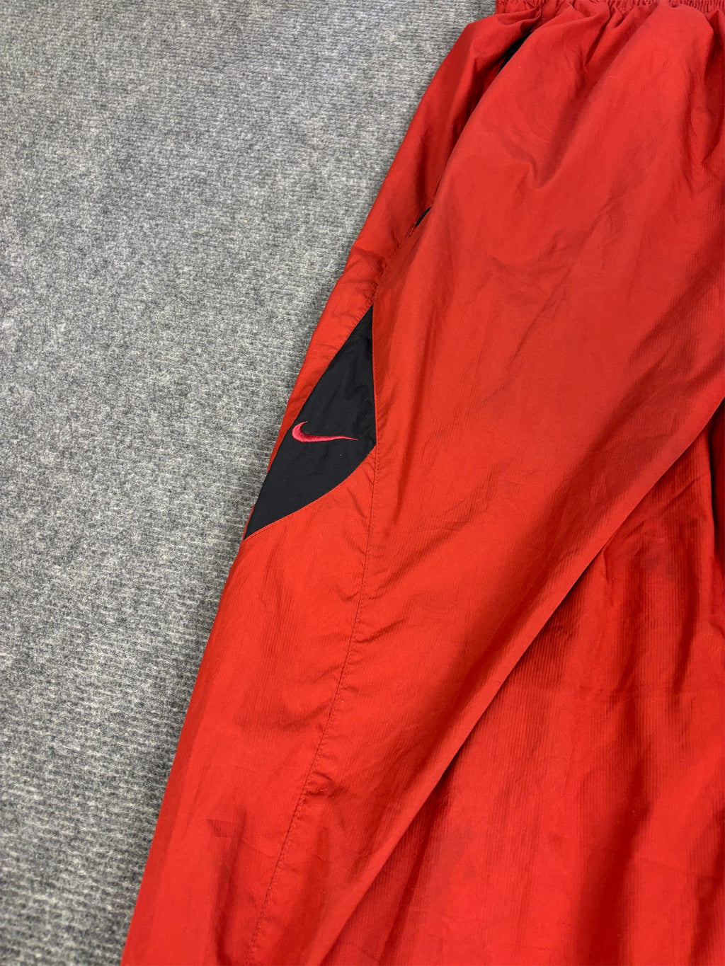 Vintage Y2K Nike Track Pants Men's M Red black swoosh USC baggy joggers Wide Leg