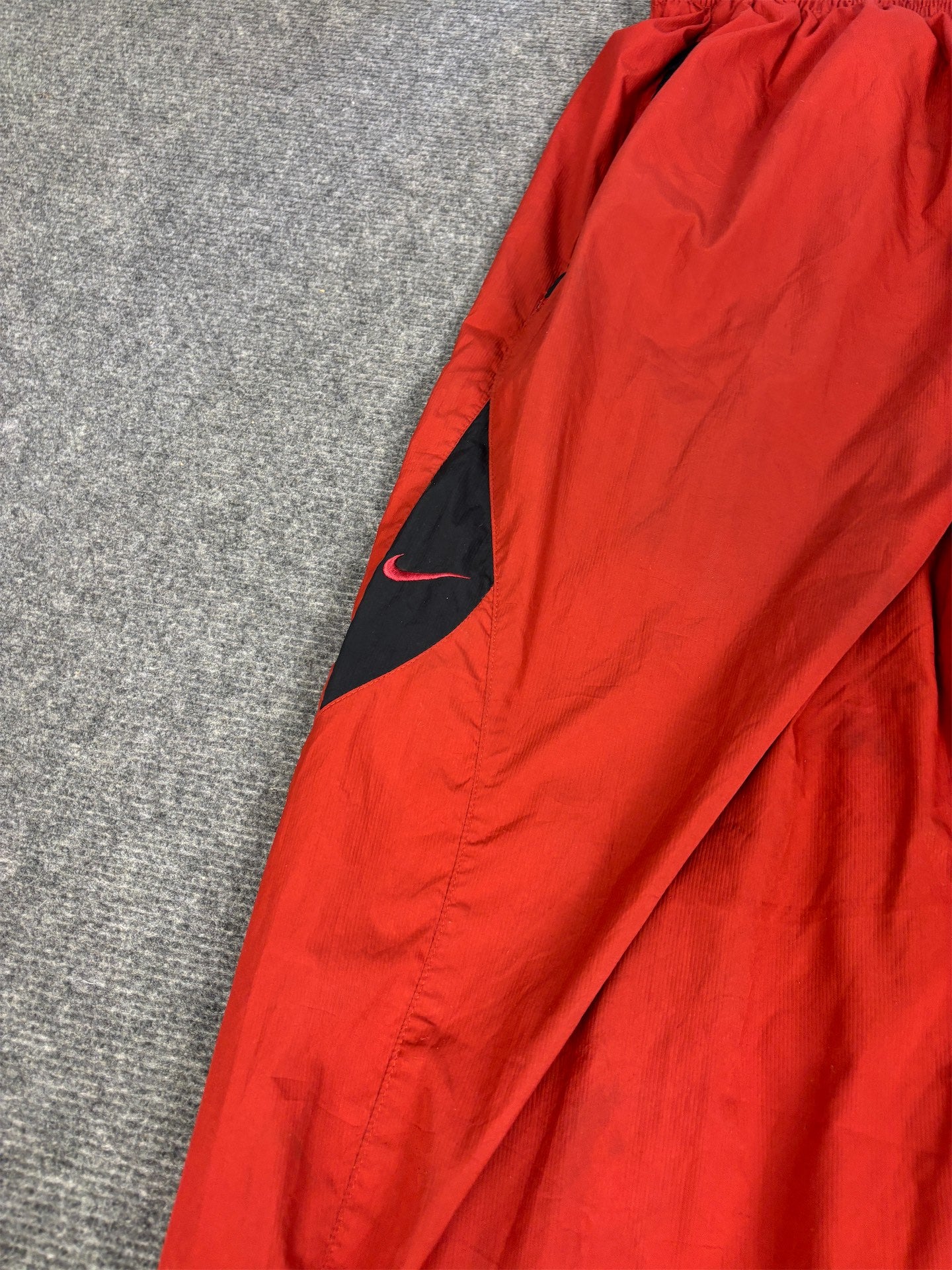 Vintage Y2K Nike Track Pants Men's M Red black swoosh USC baggy joggers Wide Leg