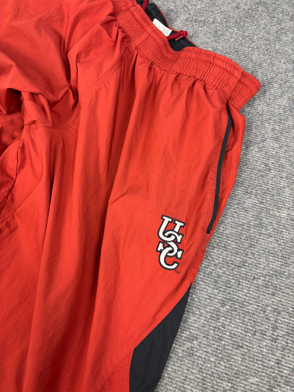 Vintage Y2K Nike Track Pants Men's M Red black swoosh USC baggy joggers Wide Leg