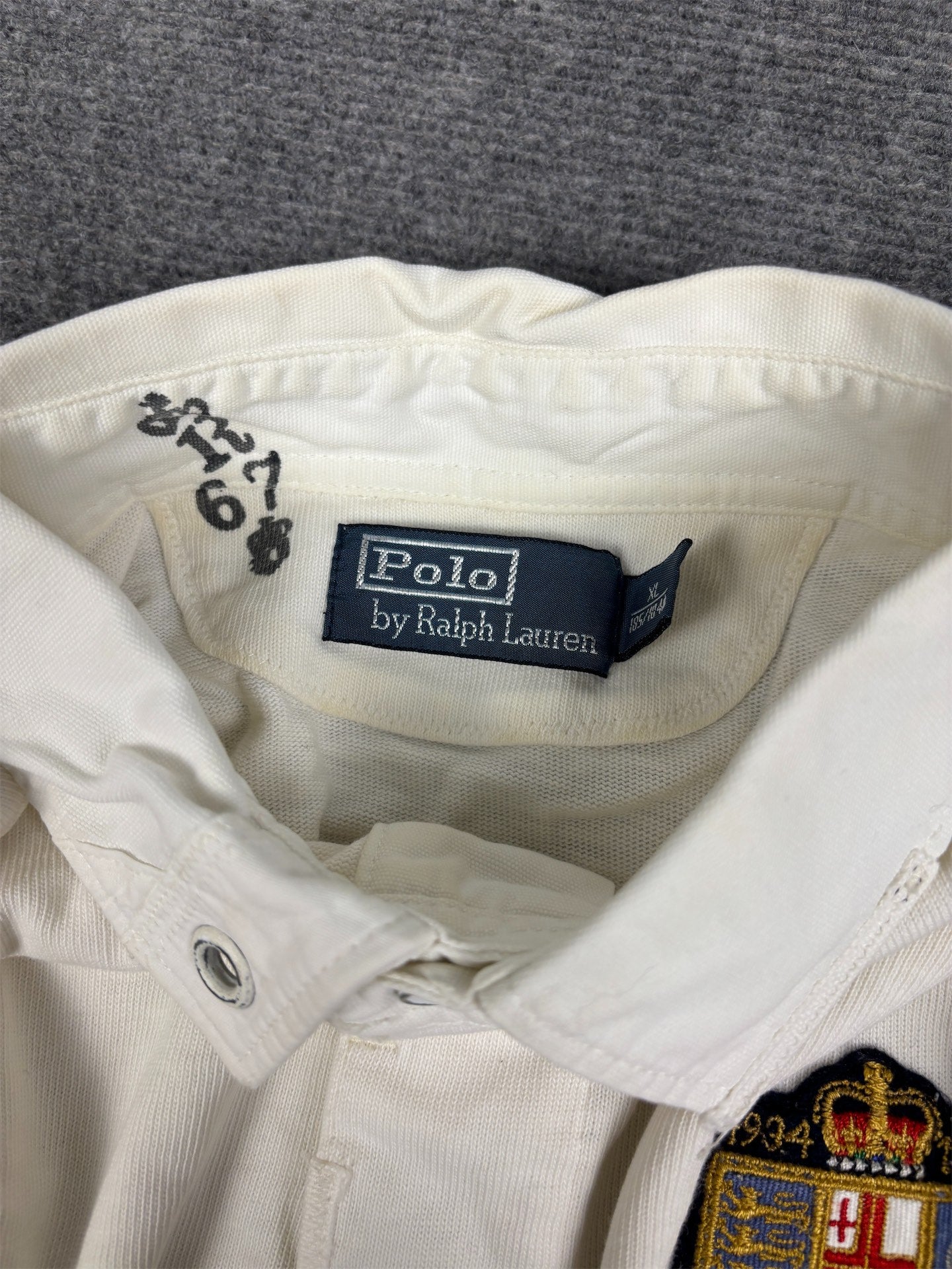 Vintage Y2K Ralph Lauren Rugby Polo Men's XL White Patch Logo Collared