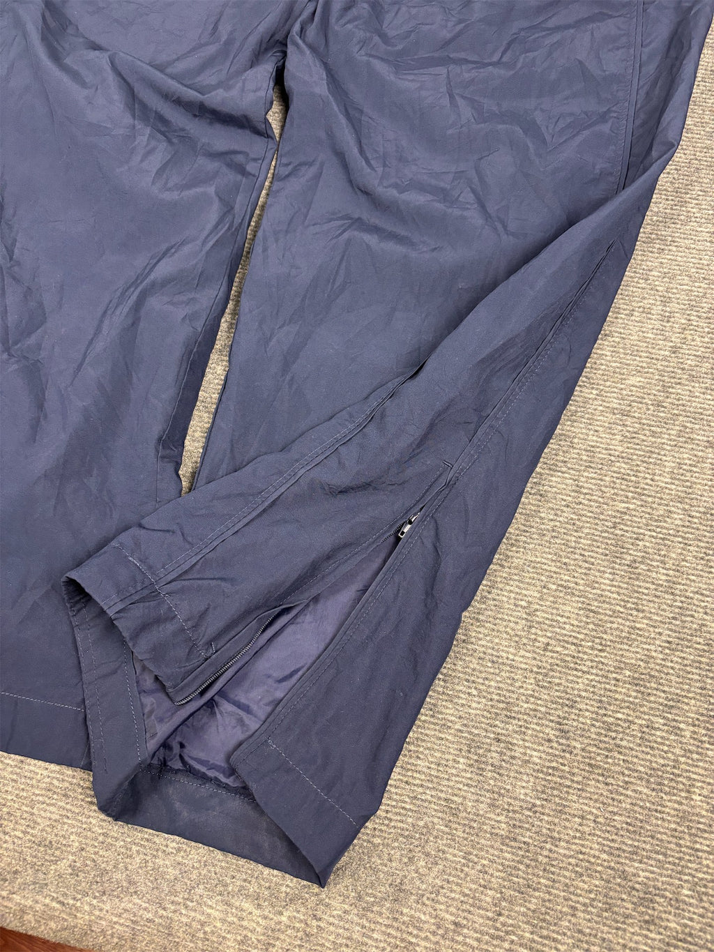 Vintage Y2K Nike Track Pants Men's L Navy Blue side detail super baggy Wide Leg