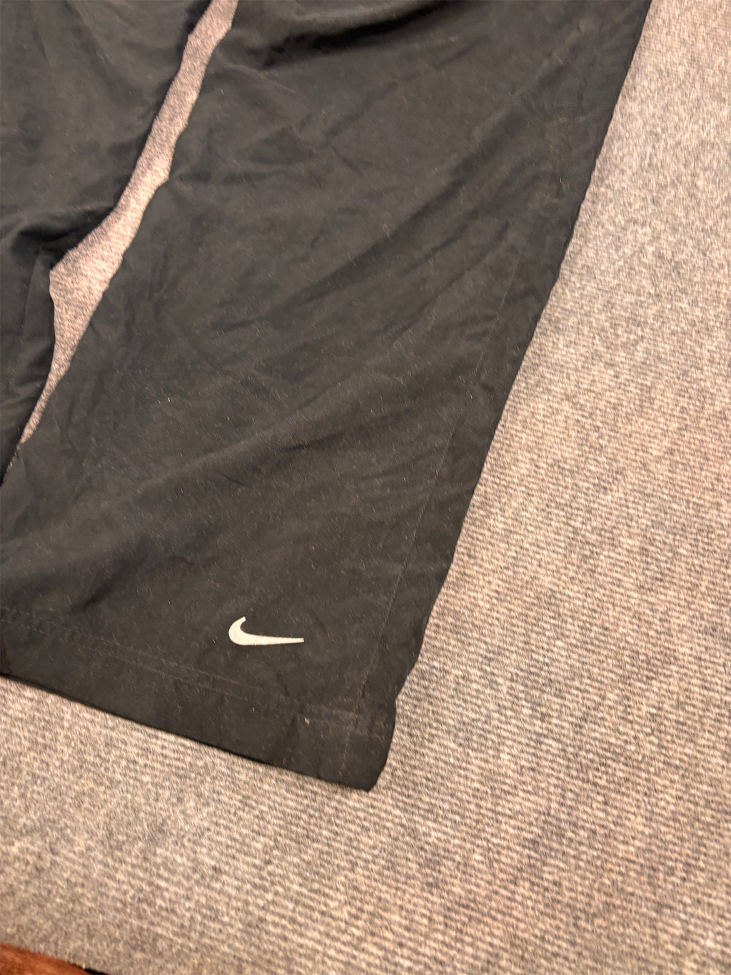 Vintage Y2K Nike Track Pants Women's XL Black white ankle swoosh classic joggers Straight Leg