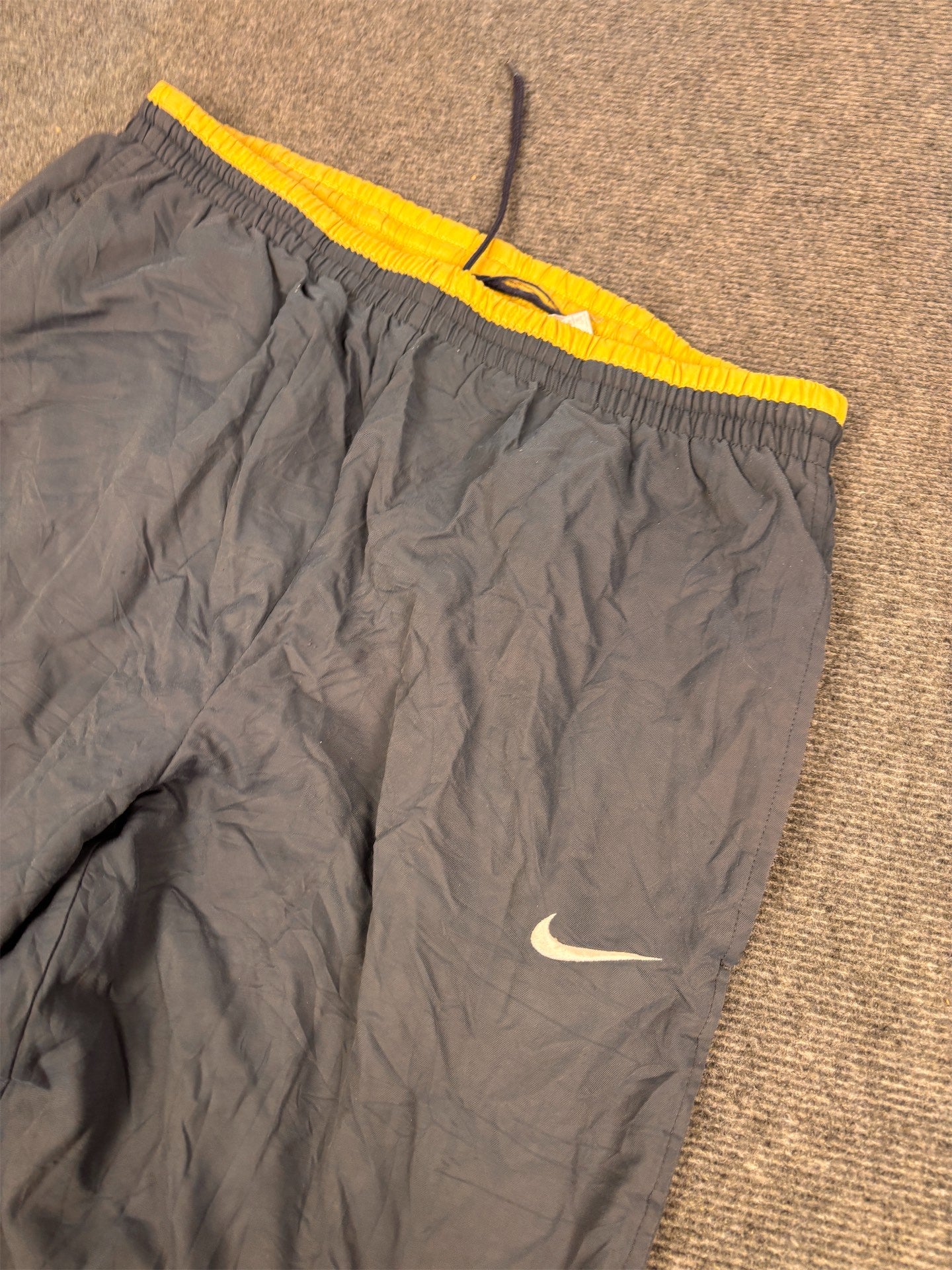Vintage 90's Nike Track Pants Women's L Grey white swoosh classic Straight Leg