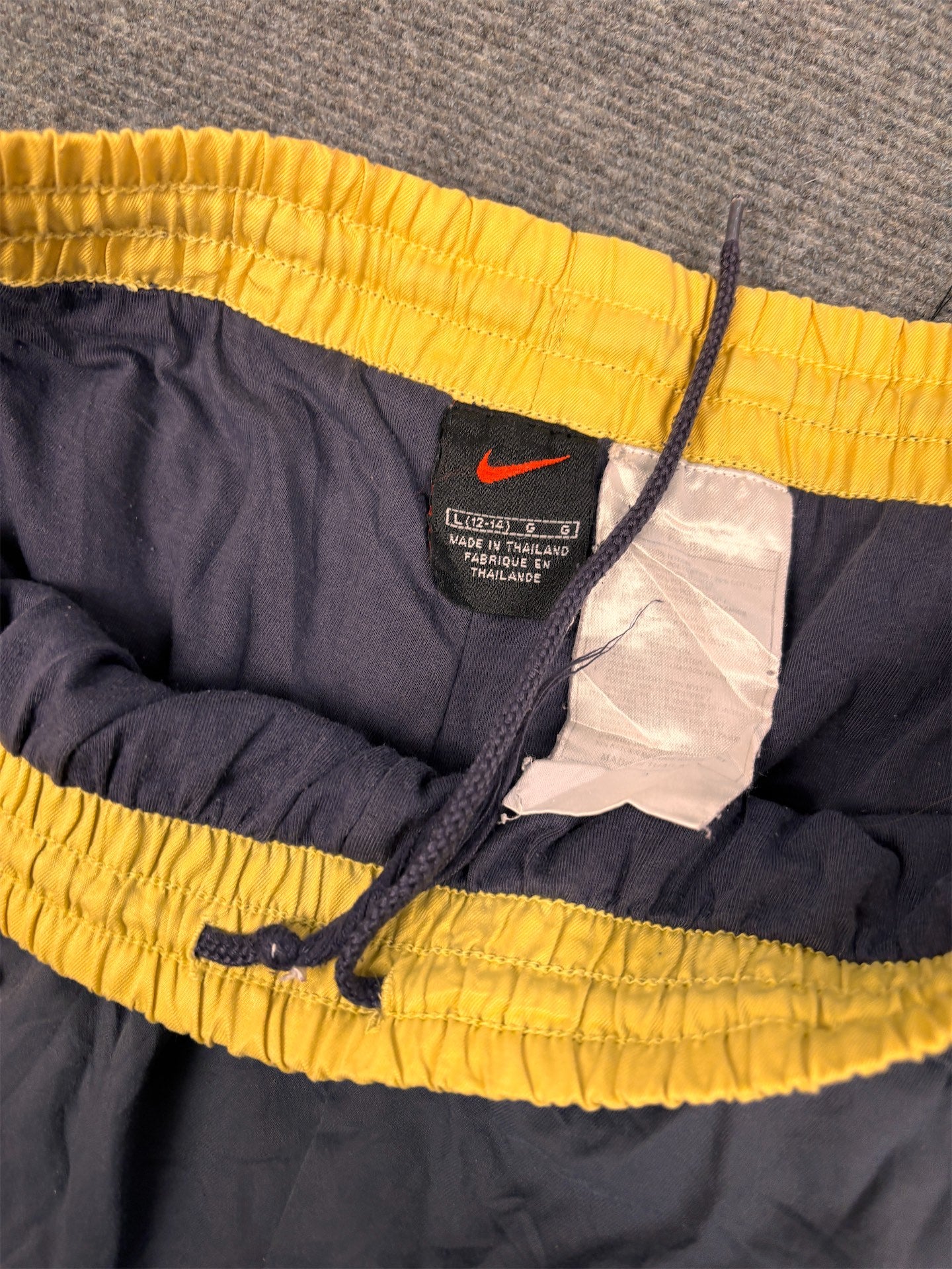 Vintage 90's Nike Track Pants Women's L Grey white swoosh classic Straight Leg