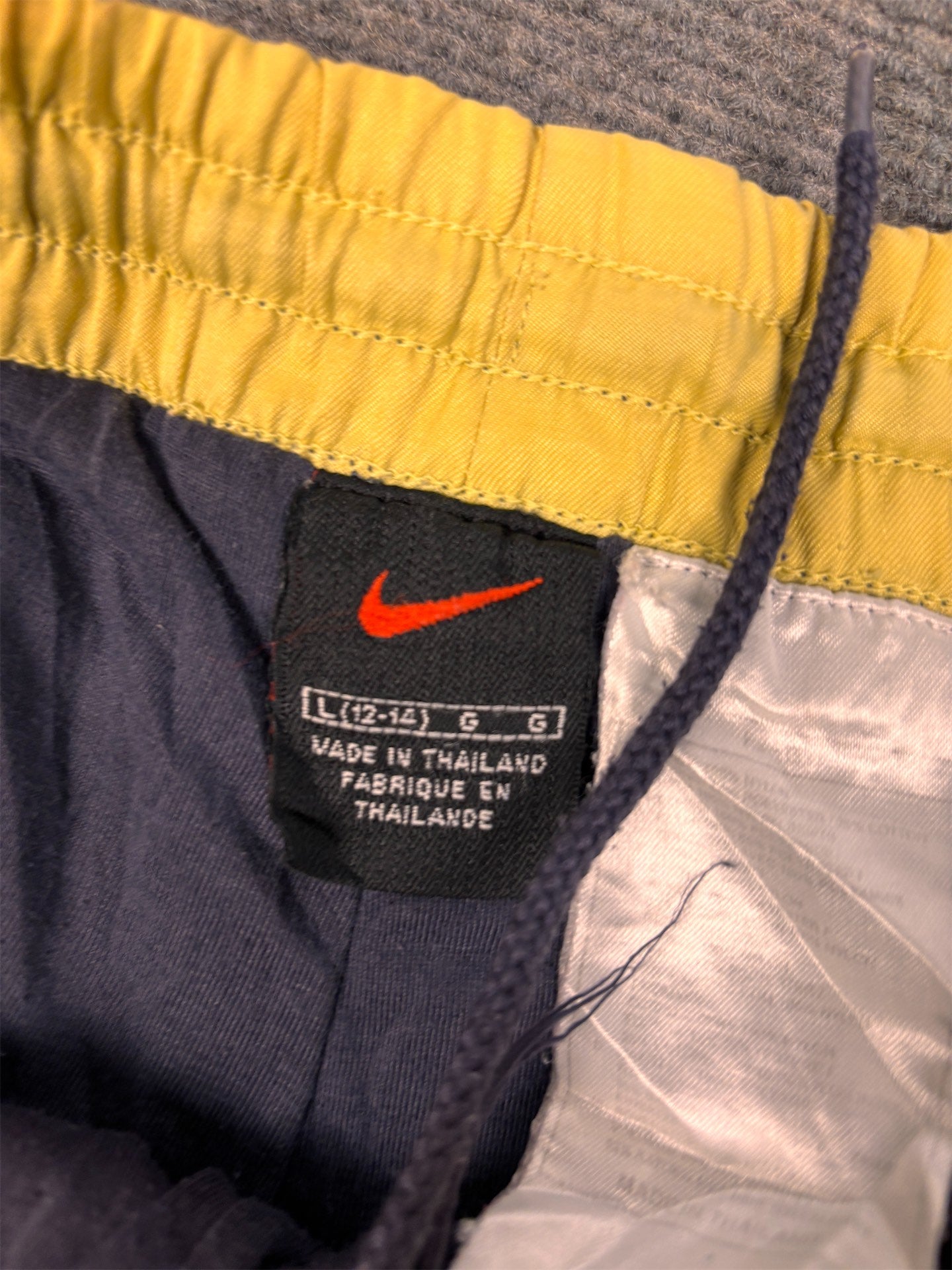 Vintage 90's Nike Track Pants Women's L Grey white swoosh classic Straight Leg