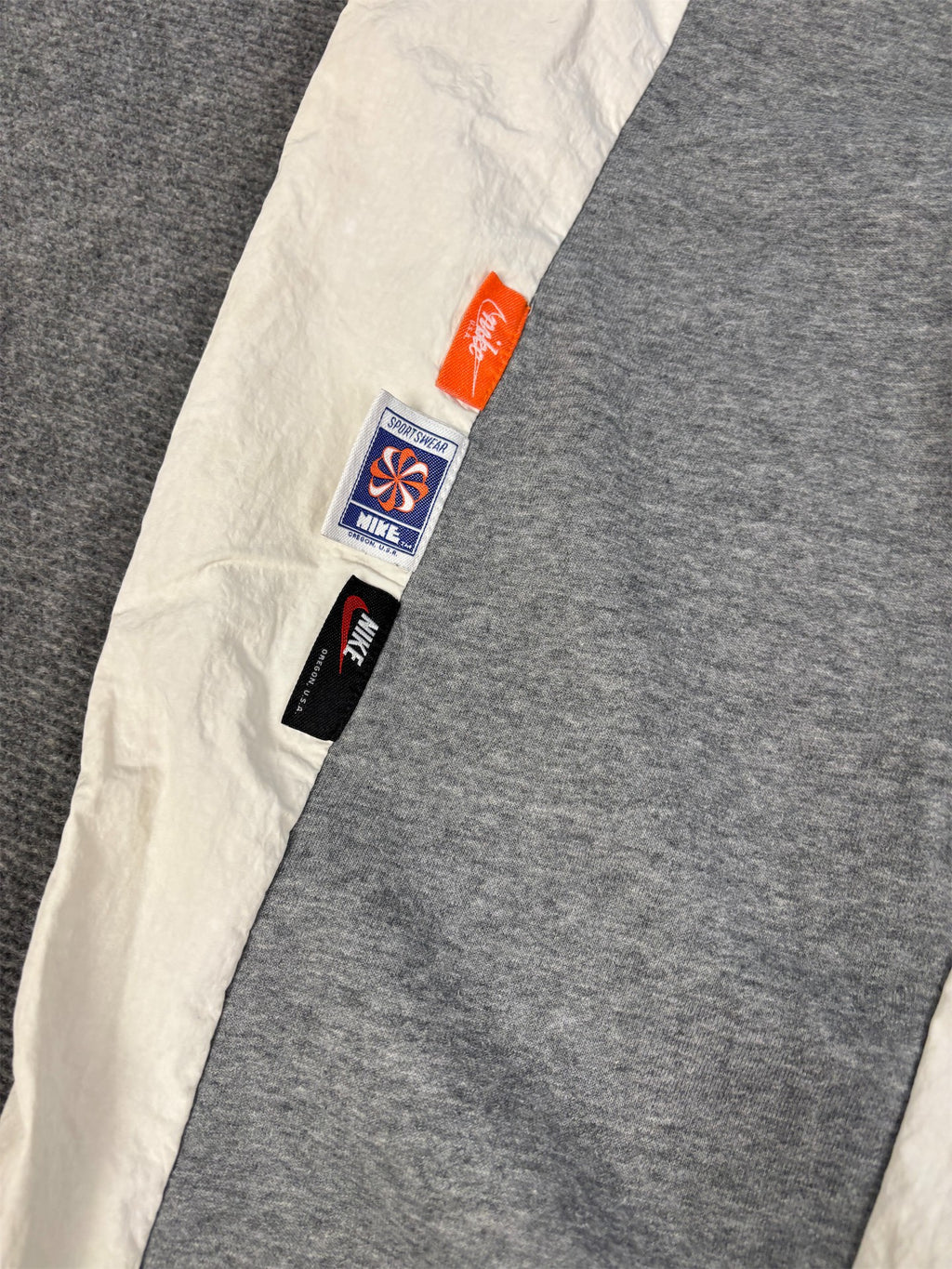 Nike Icon Clash Track Pants Men's L White Grey sweatpants cuffed joggers Wide Leg