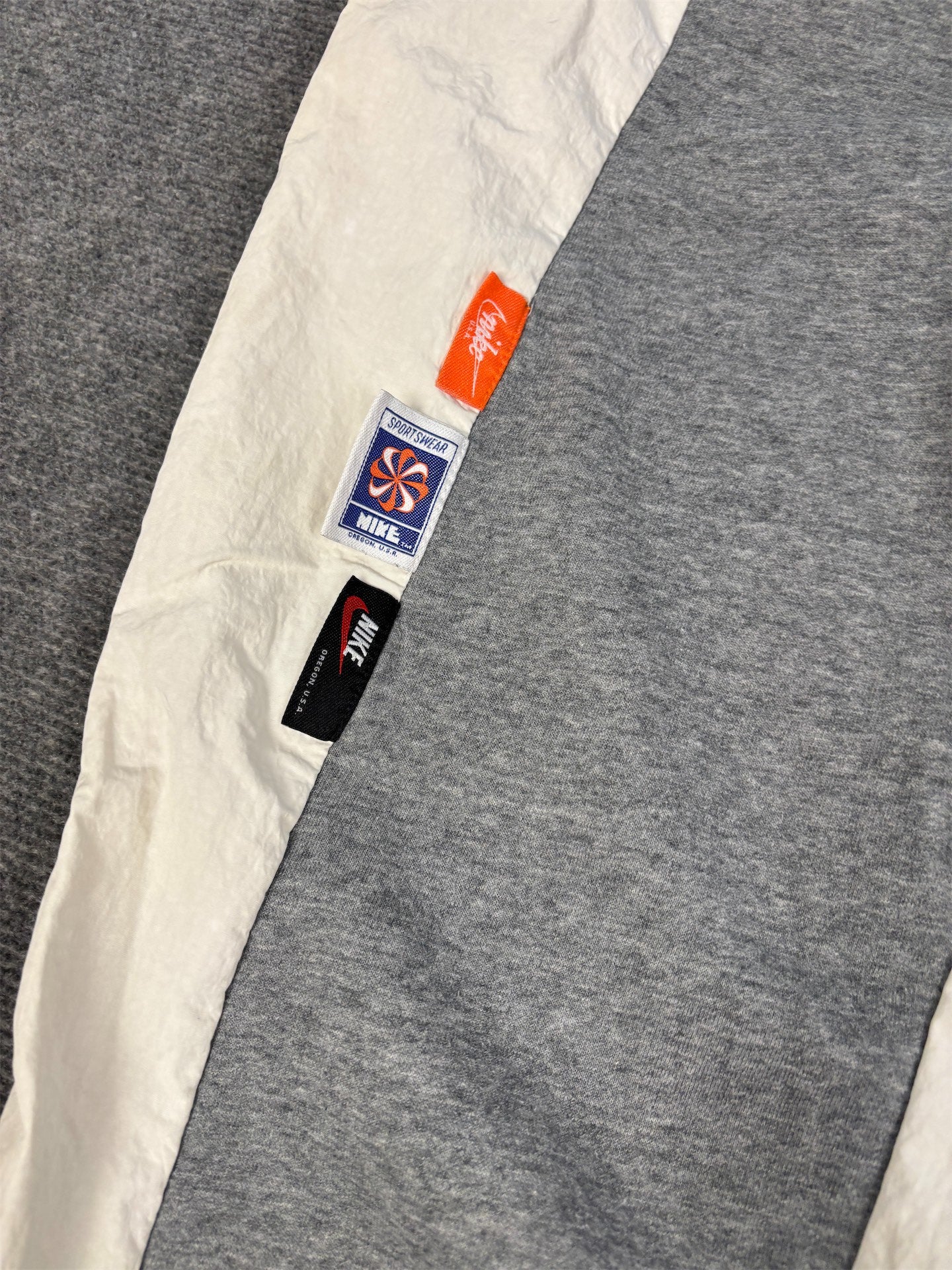 Nike Icon Clash Track Pants Men's L White Grey sweatpants cuffed joggers Wide Leg