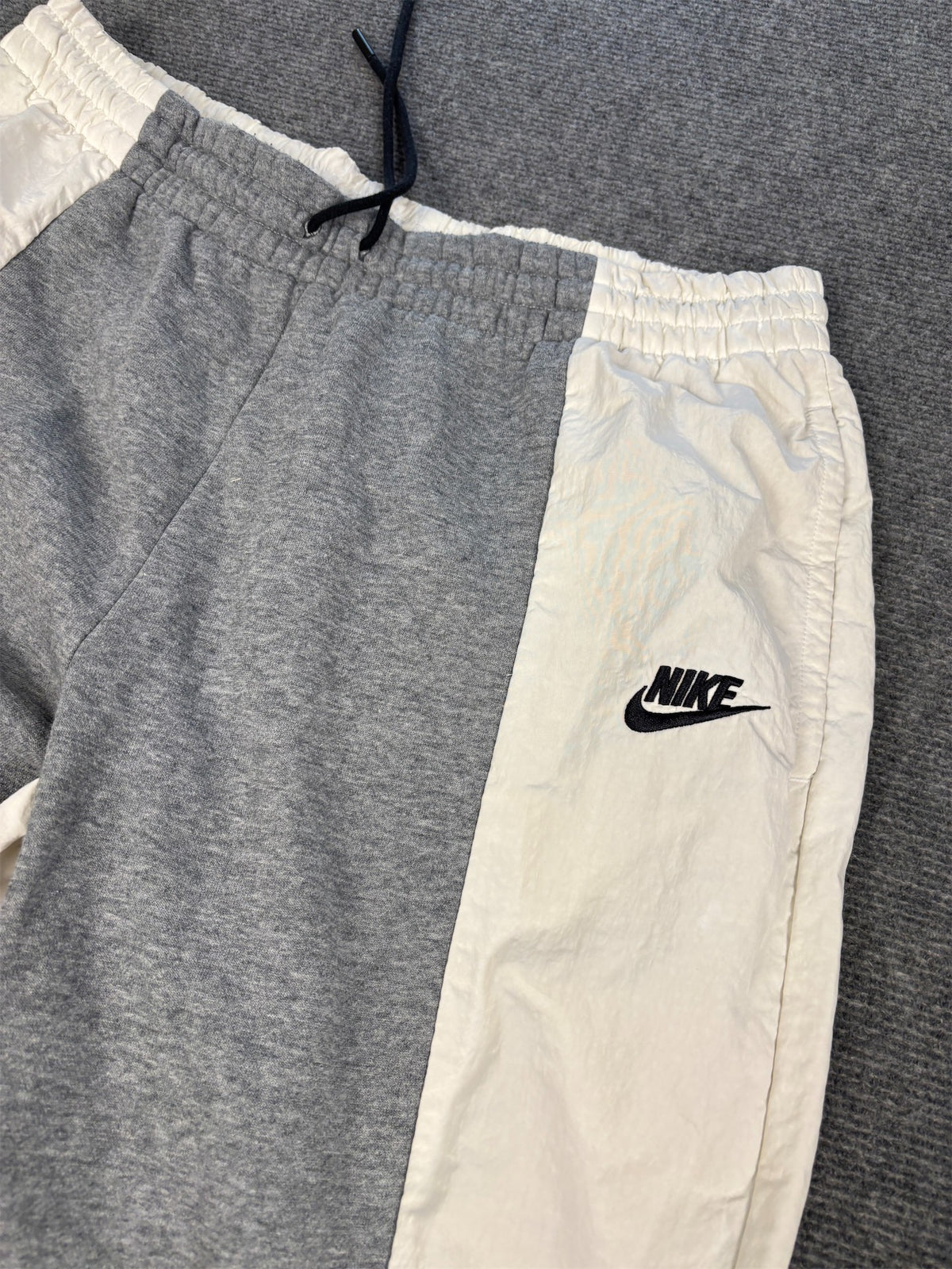 Nike Icon Clash Track Pants Men's L White Grey sweatpants cuffed joggers Wide Leg