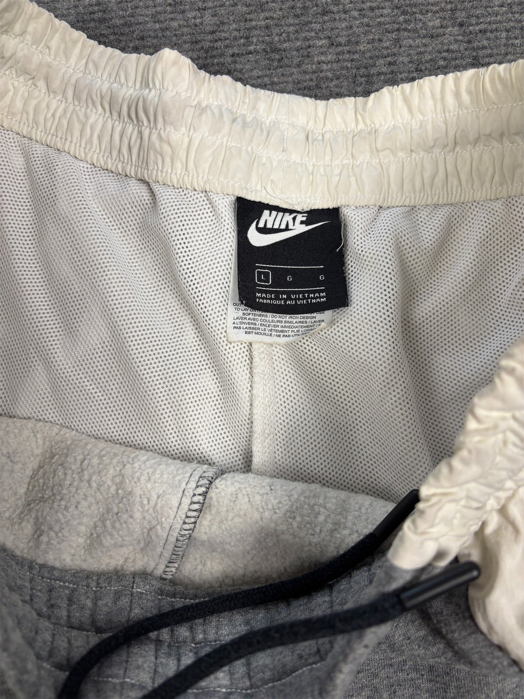 Nike Icon Clash Track Pants Men's L White Grey sweatpants cuffed joggers Wide Leg