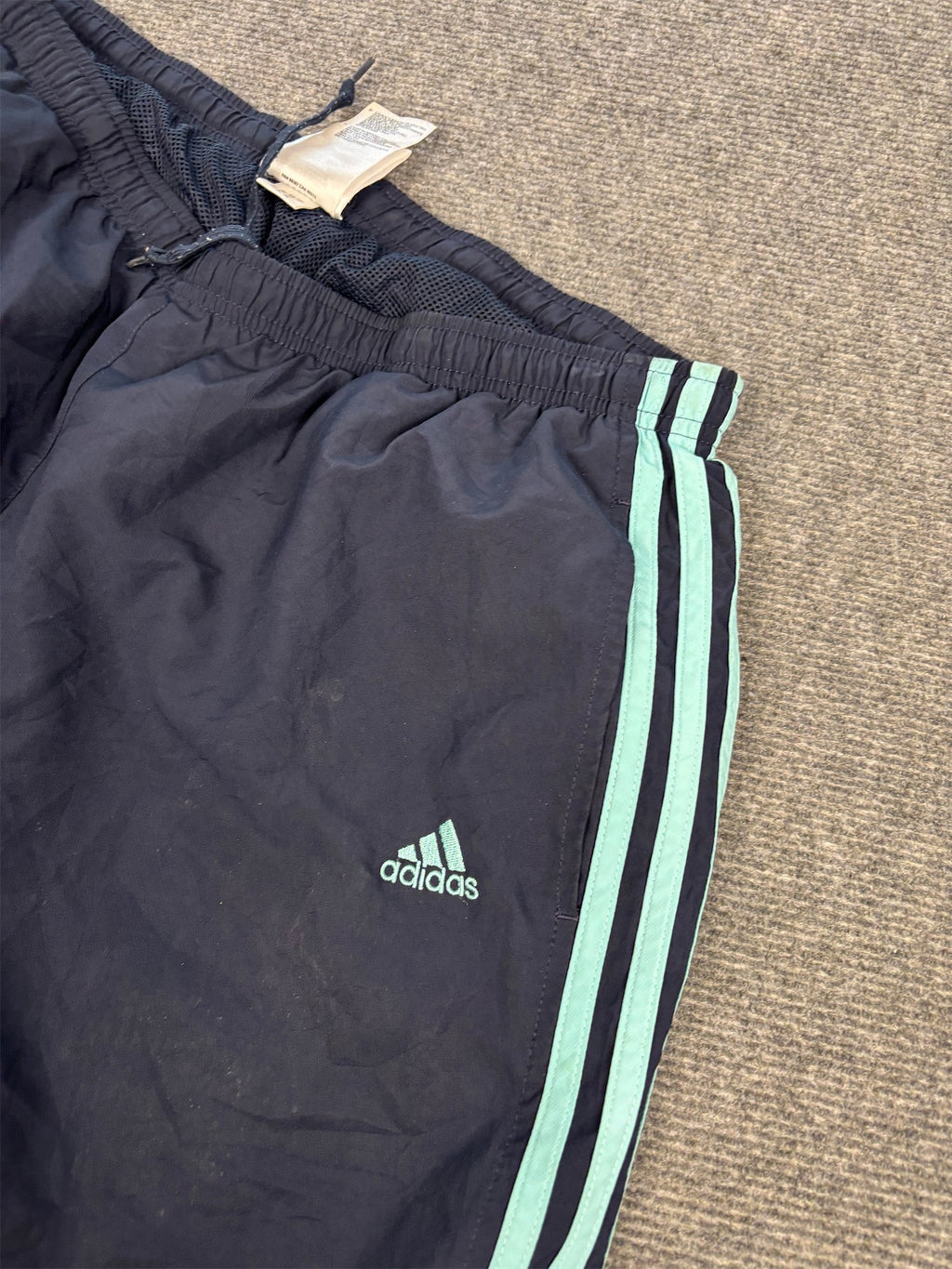 Vintage Y2K Adidas Track Pants Women's L navy blue 3 stripe logo classic joggers