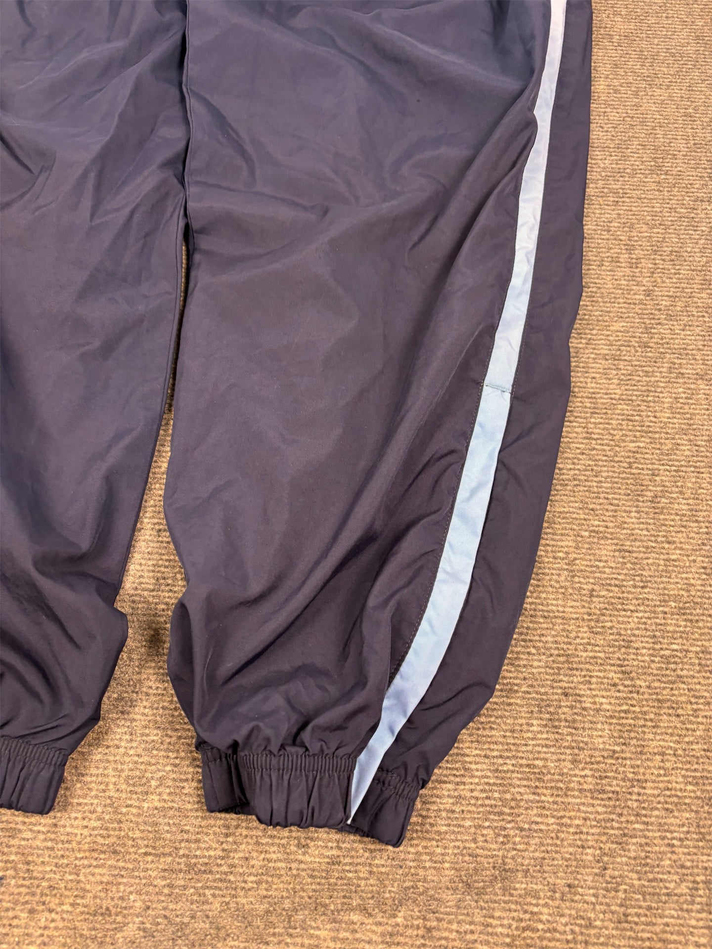 Vintage Y2K Nike Football Track Pants Men's L Navy blue side panel baggy cuffed joggers