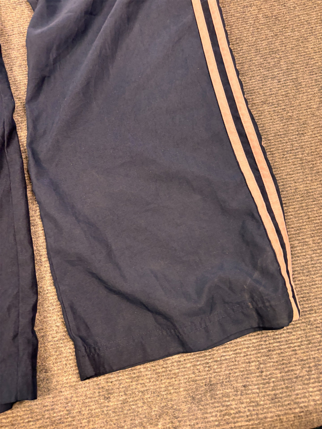 Vintage Y2K Adidas Track Pants Women's XL Navy blue pink 3 stripe logo  Straight Leg