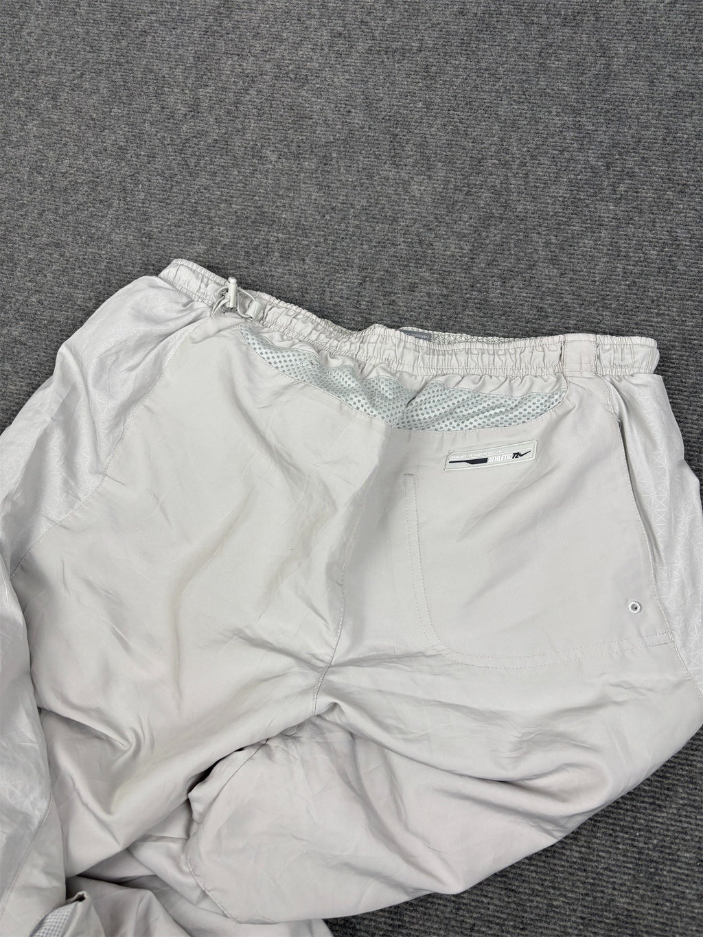 Vintage Y2K Nike Track Pants Men's L Grey Swoosh Mesh Details Baggy Joggers