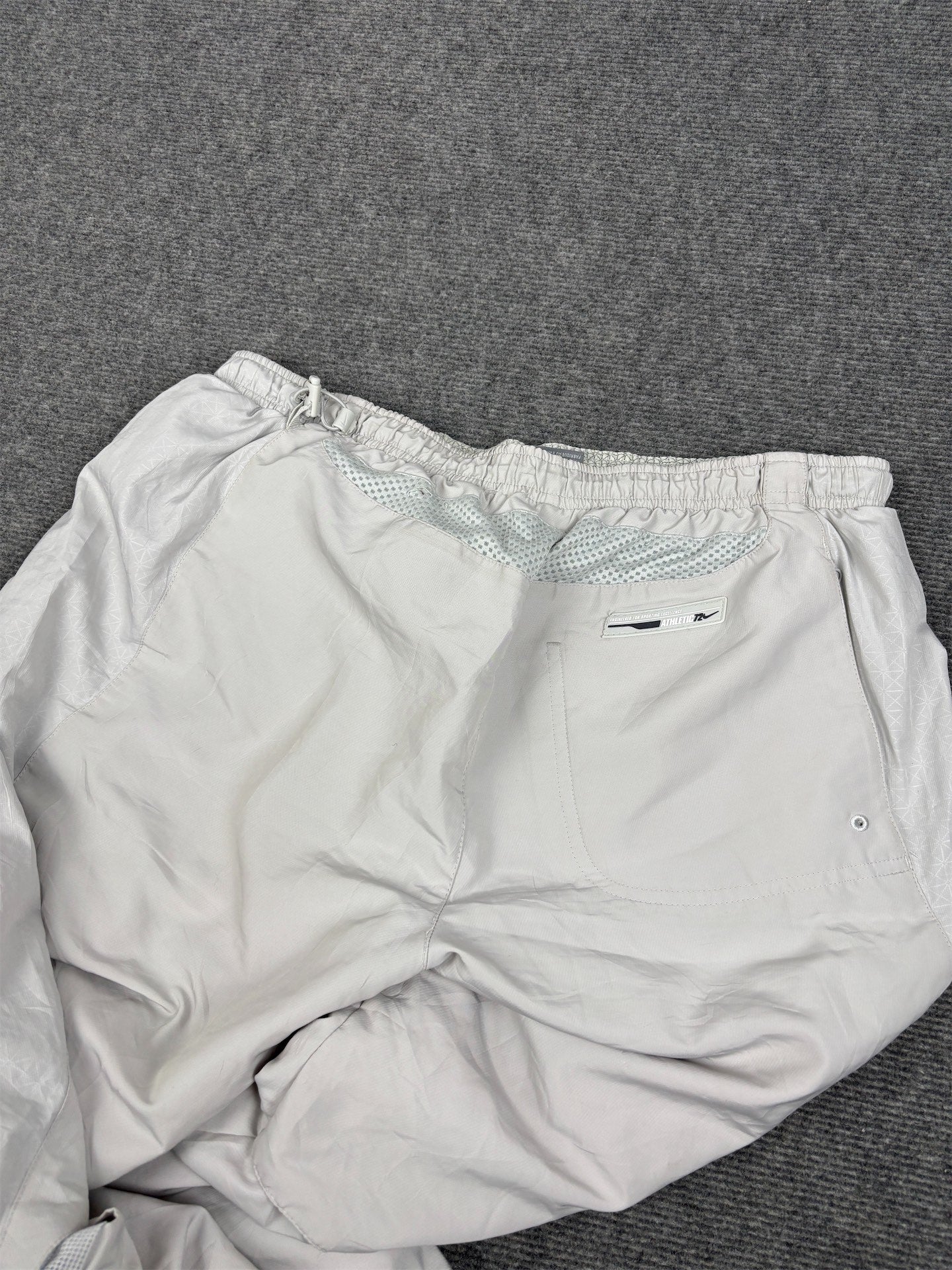 Vintage Y2K Nike Track Pants Men's L Grey Swoosh Mesh Details Baggy Joggers