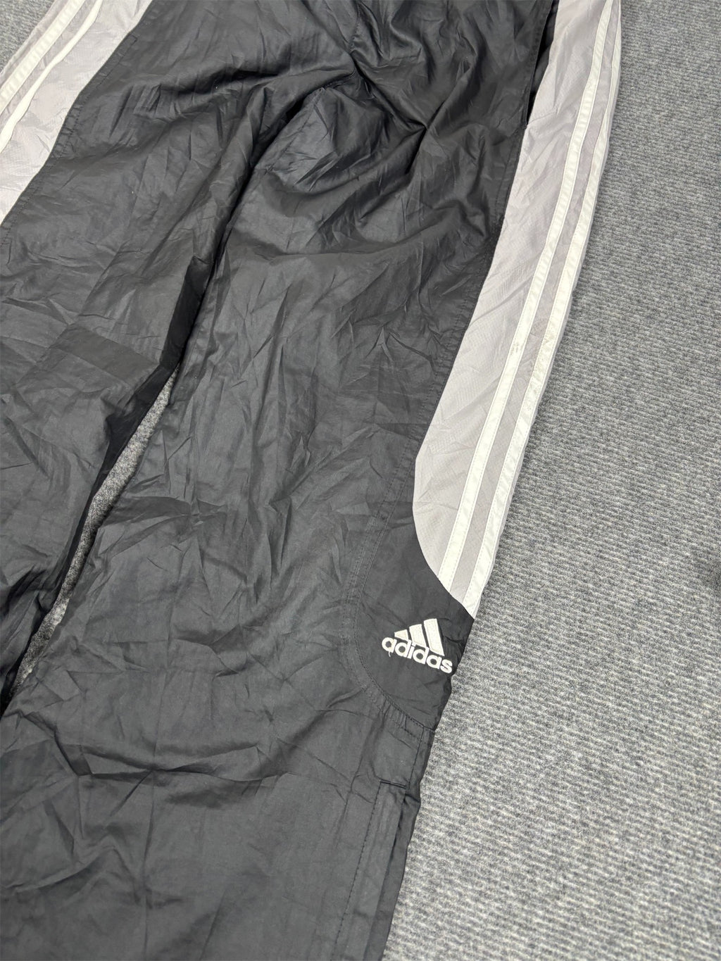 Vintage Y2K Adidas Track Pants Men's S Black White Grey 3 Stripe Logo Joggers