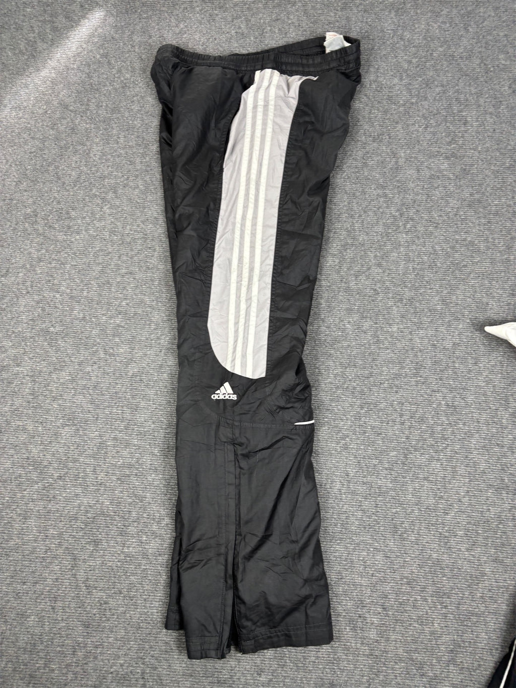 Vintage Y2K Adidas Track Pants Men's S Black White Grey 3 Stripe Logo Joggers