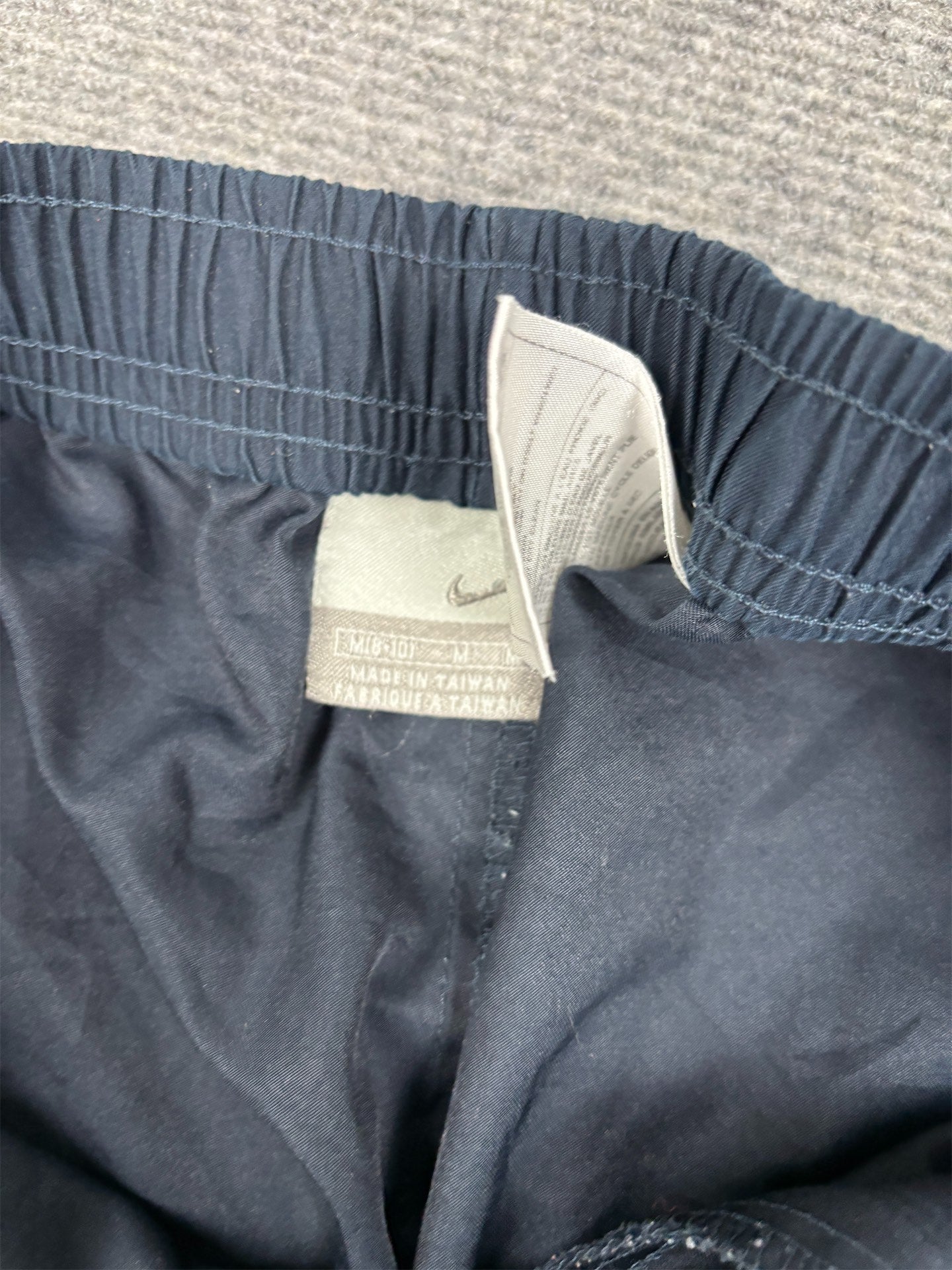Vintage Y2K Nike Track Pants Women's M Navy White Ankle Swoosh Piping Straight Leg