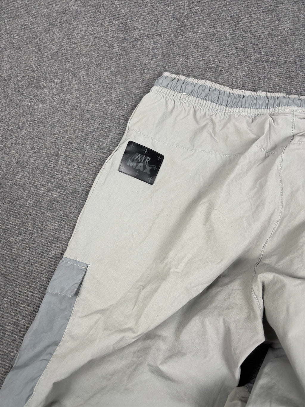 Nike Cargo Track Pants Men's L Grey Black Air Max Hologram Tape Spell Out