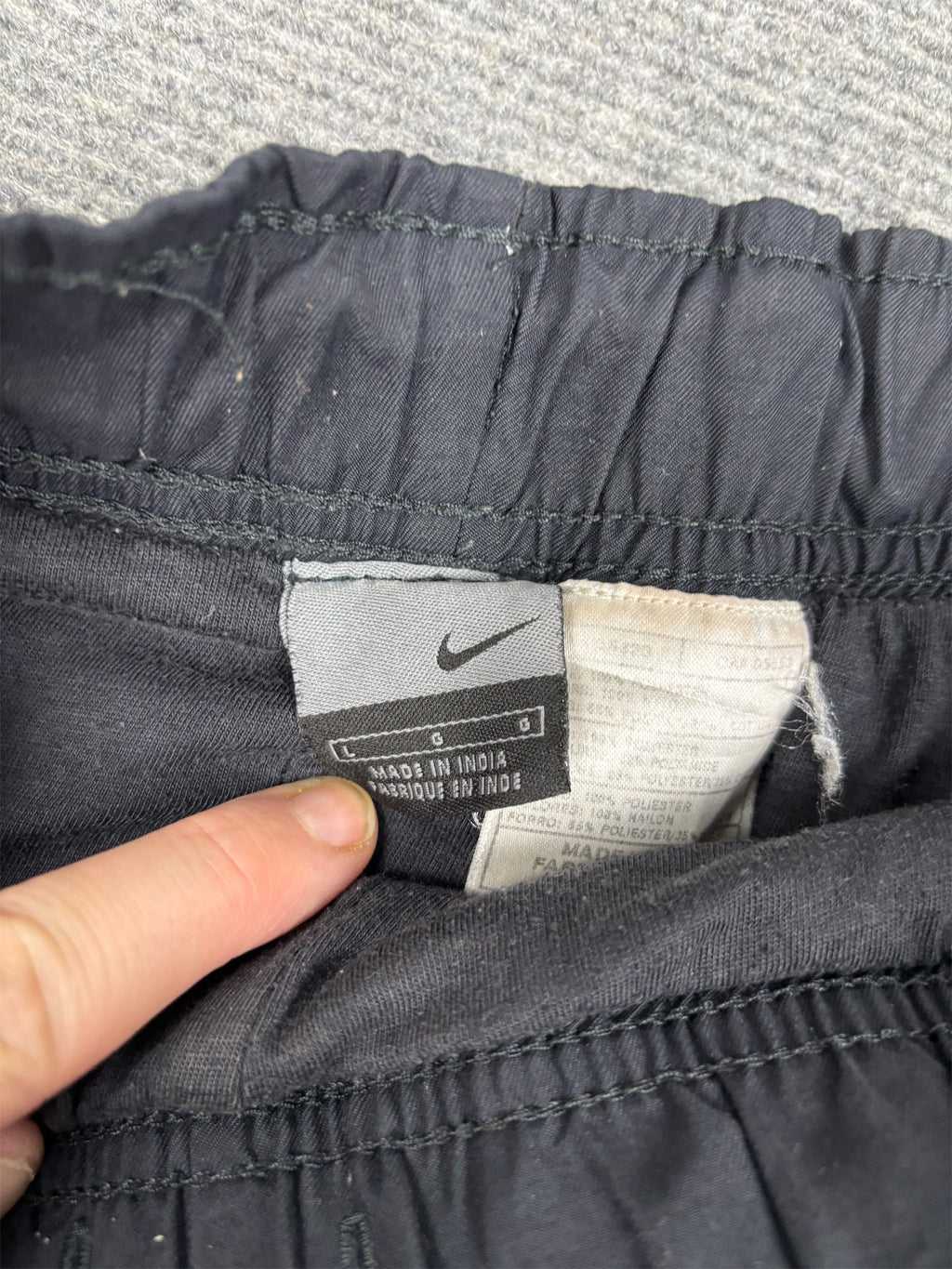 Vintage Y2K Nike Court Track Pants Men's L Black White Logo Baggy Joggers