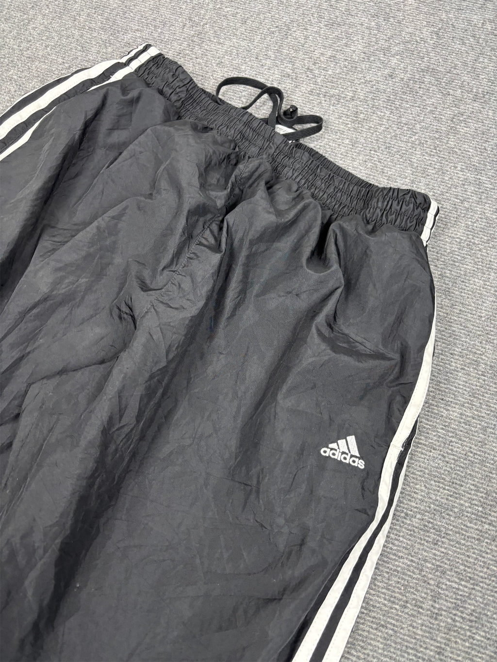 Classic Adidas Track Pants Men's L Black 3 Stripe Logo Joggers