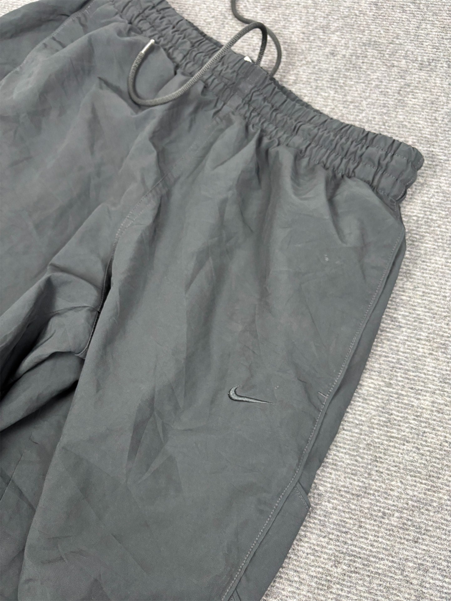 Classic Nike Track Pants Men's XL Double Grey Swoosh Piping Baggy Joggers