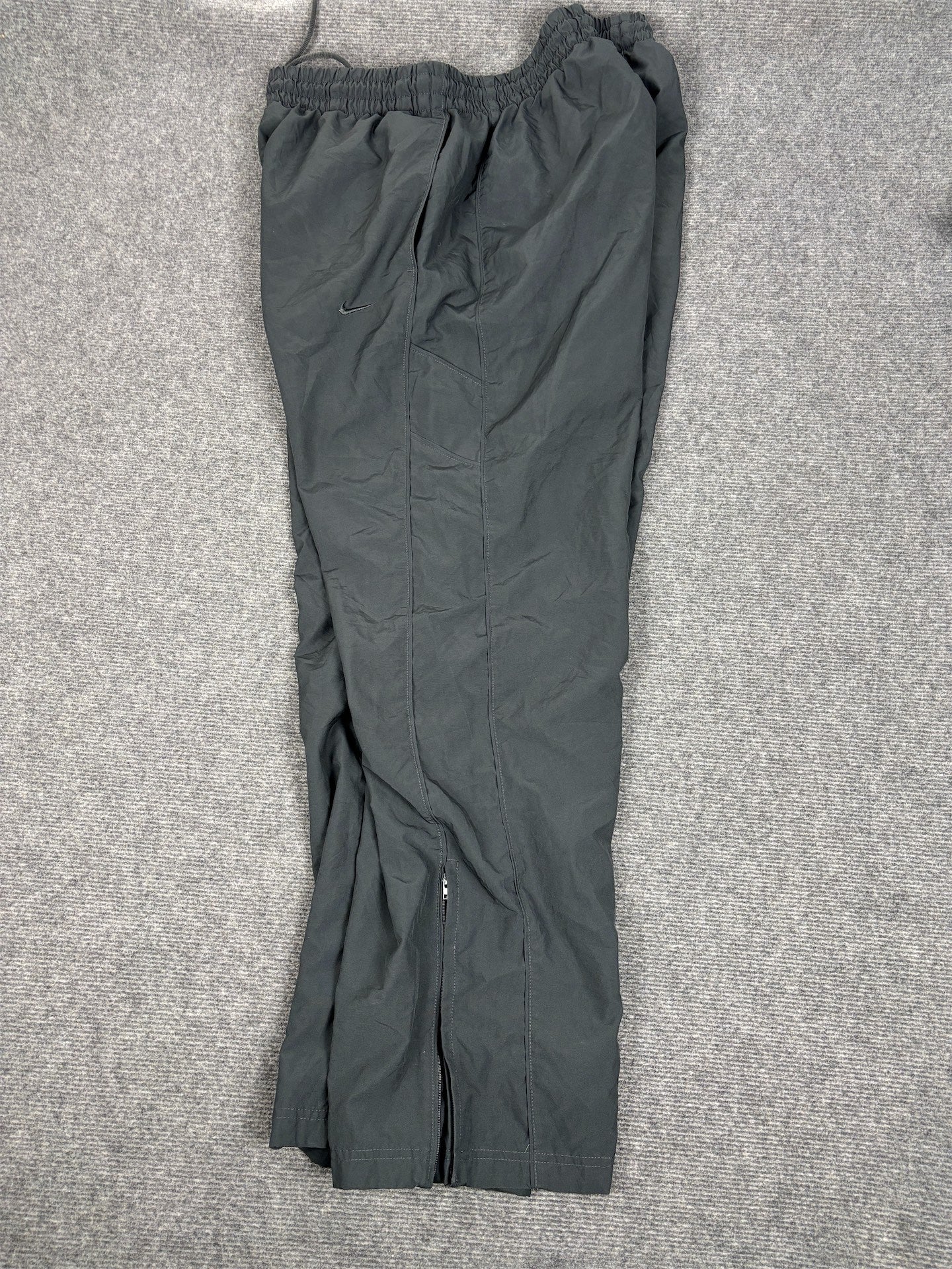 Classic Nike Track Pants Men's XL Double Grey Swoosh Piping Baggy Joggers