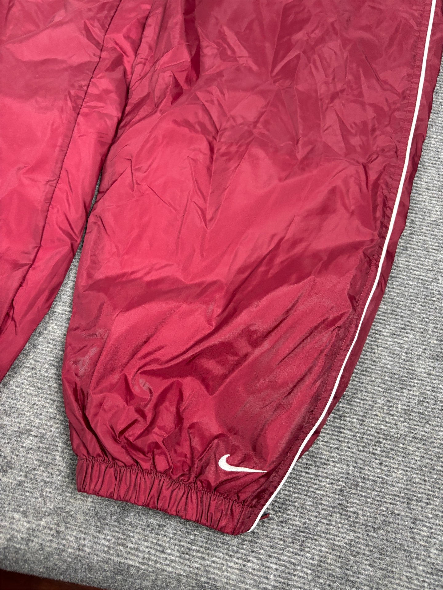 Vintage Y2K Nike Track Pants Men's XXL Red White Piping Ankle Swoosh Baggy Joggers