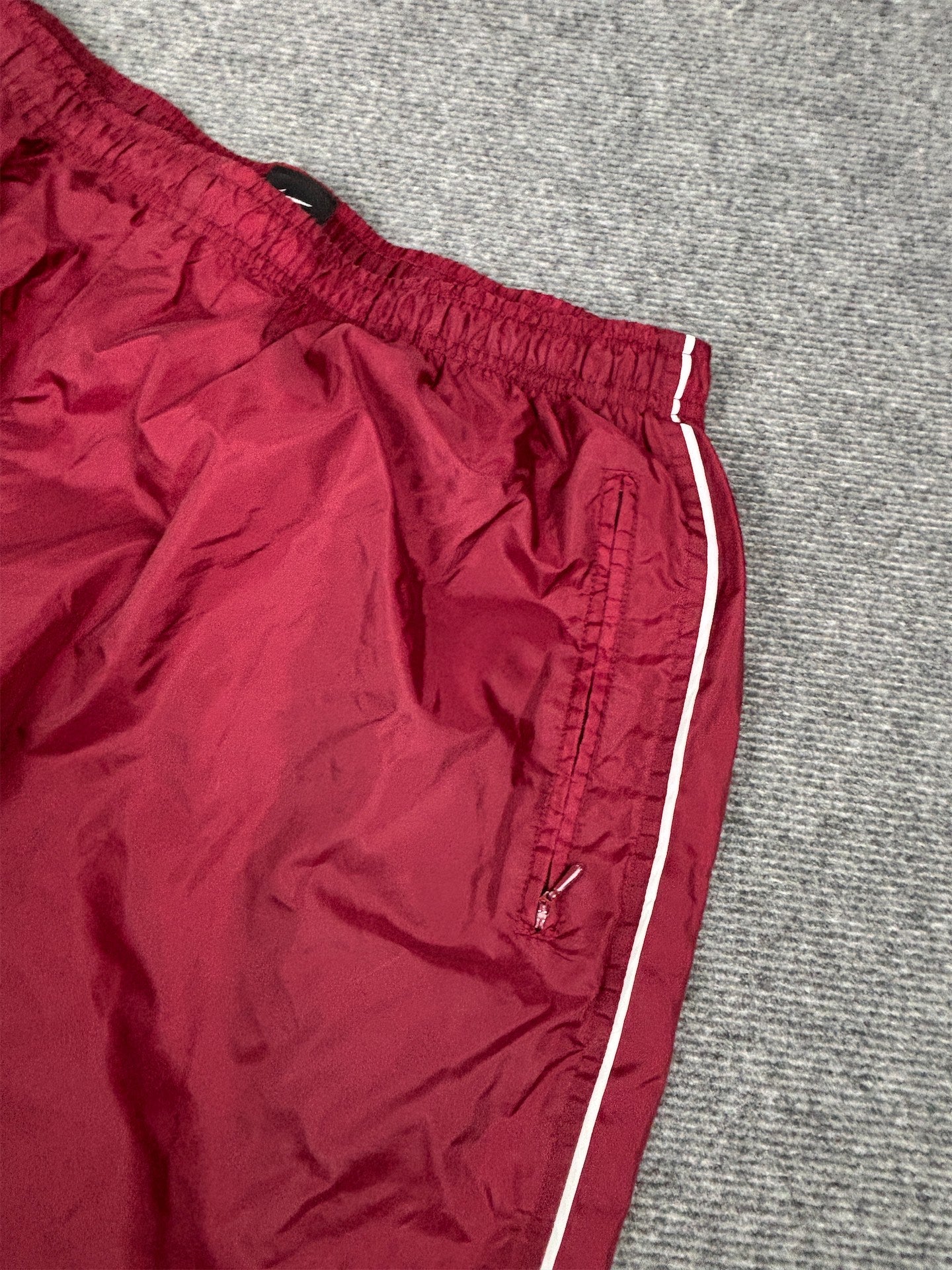 Vintage Y2K Nike Track Pants Men's XXL Red White Piping Ankle Swoosh Baggy Joggers