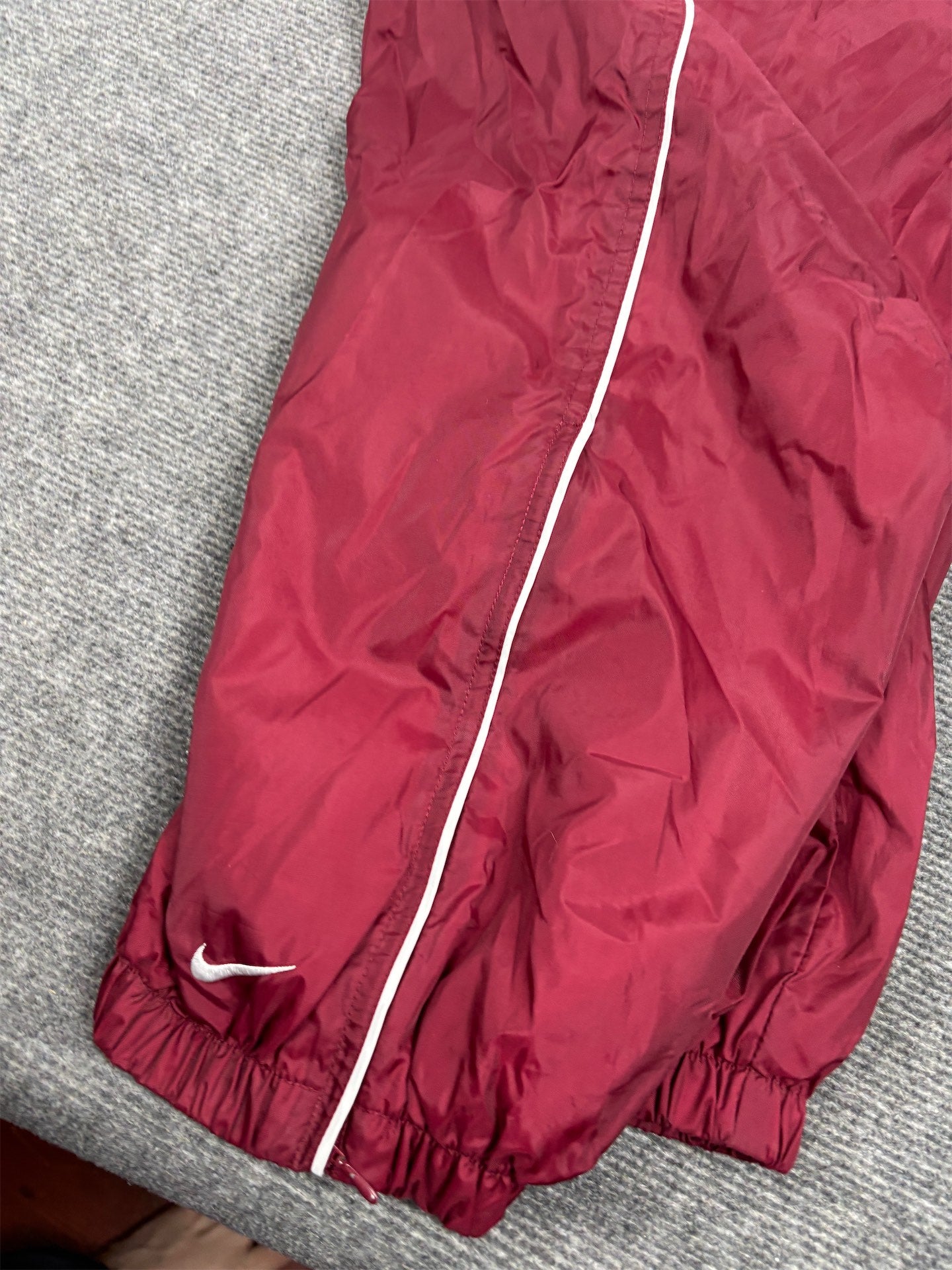 Vintage Y2K Nike Track Pants Men's XXL Red White Piping Ankle Swoosh Baggy Joggers