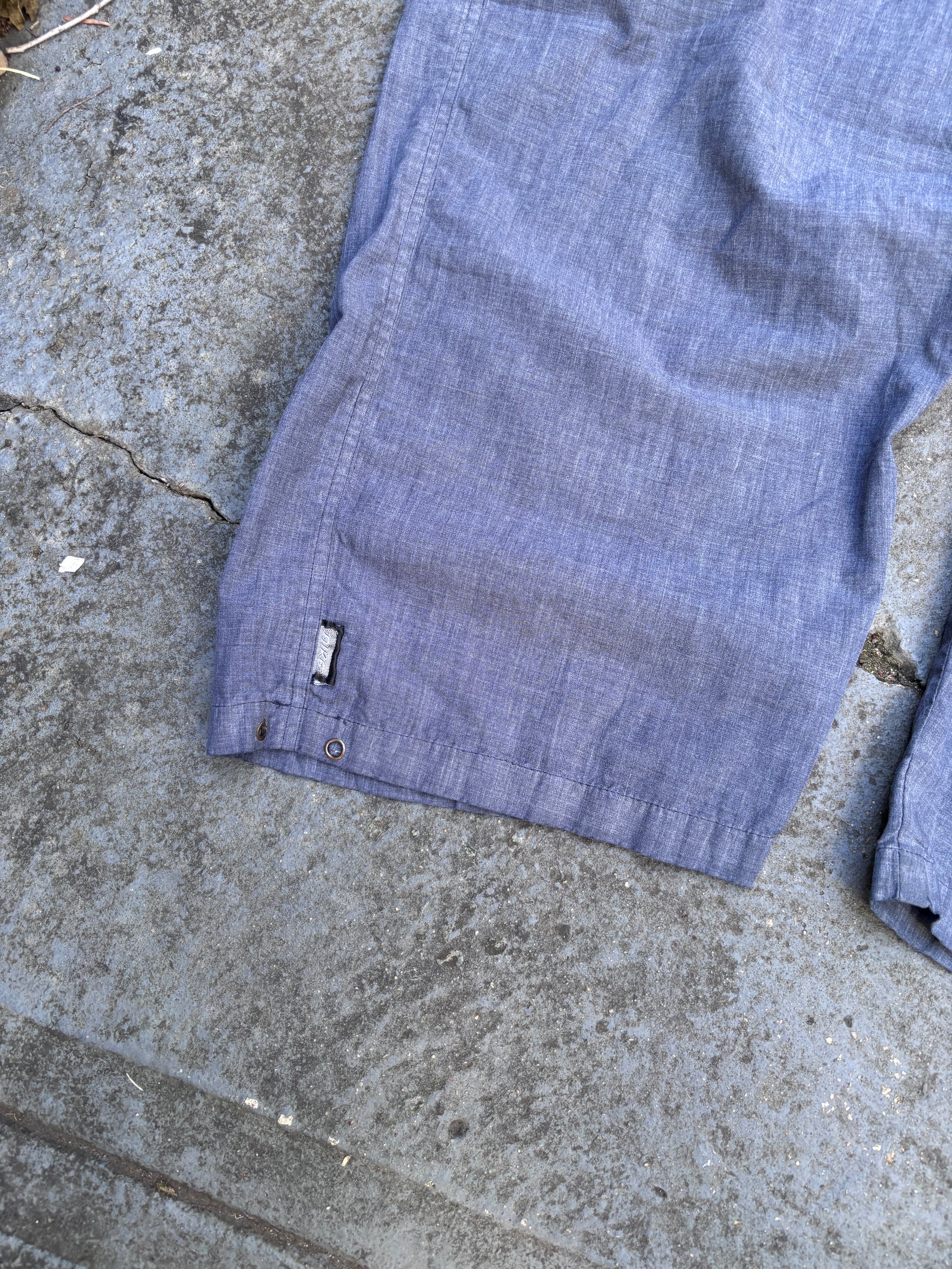 Vintage Y2K Nike Track Pants L Grey Orange Detail Hiking Style Wide Leg Windbreakers