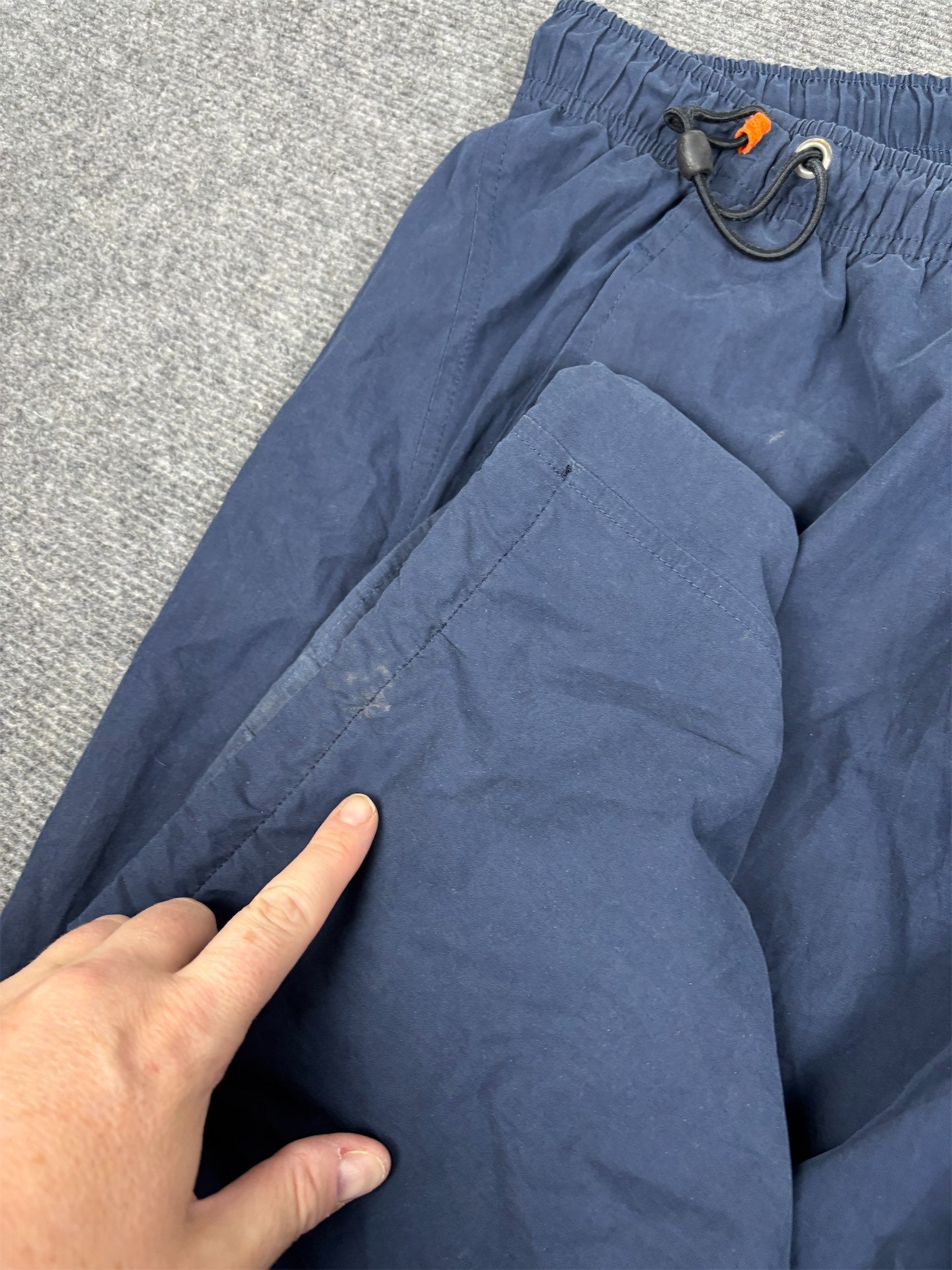 Vintage Y2K Nike Cargo Track Pants Men's L Navy Rare Shorts Zip Off Baggy Joggers