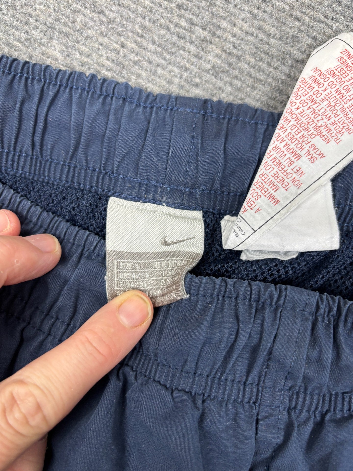 Vintage Y2K Nike Cargo Track Pants Men's L Navy Rare Shorts Zip Off Baggy Joggers
