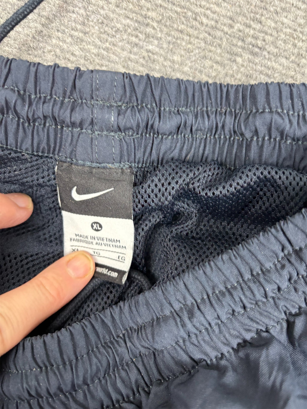 Classic Nike Track Pants Men's XL Navy White Panel Swoosh Baggy Joggers