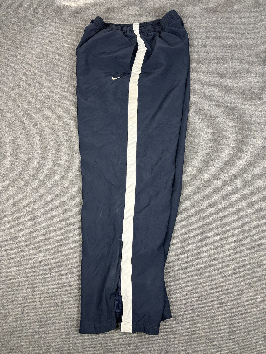 Classic Nike Track Pants Men's XL Navy White Panel Swoosh Baggy Joggers