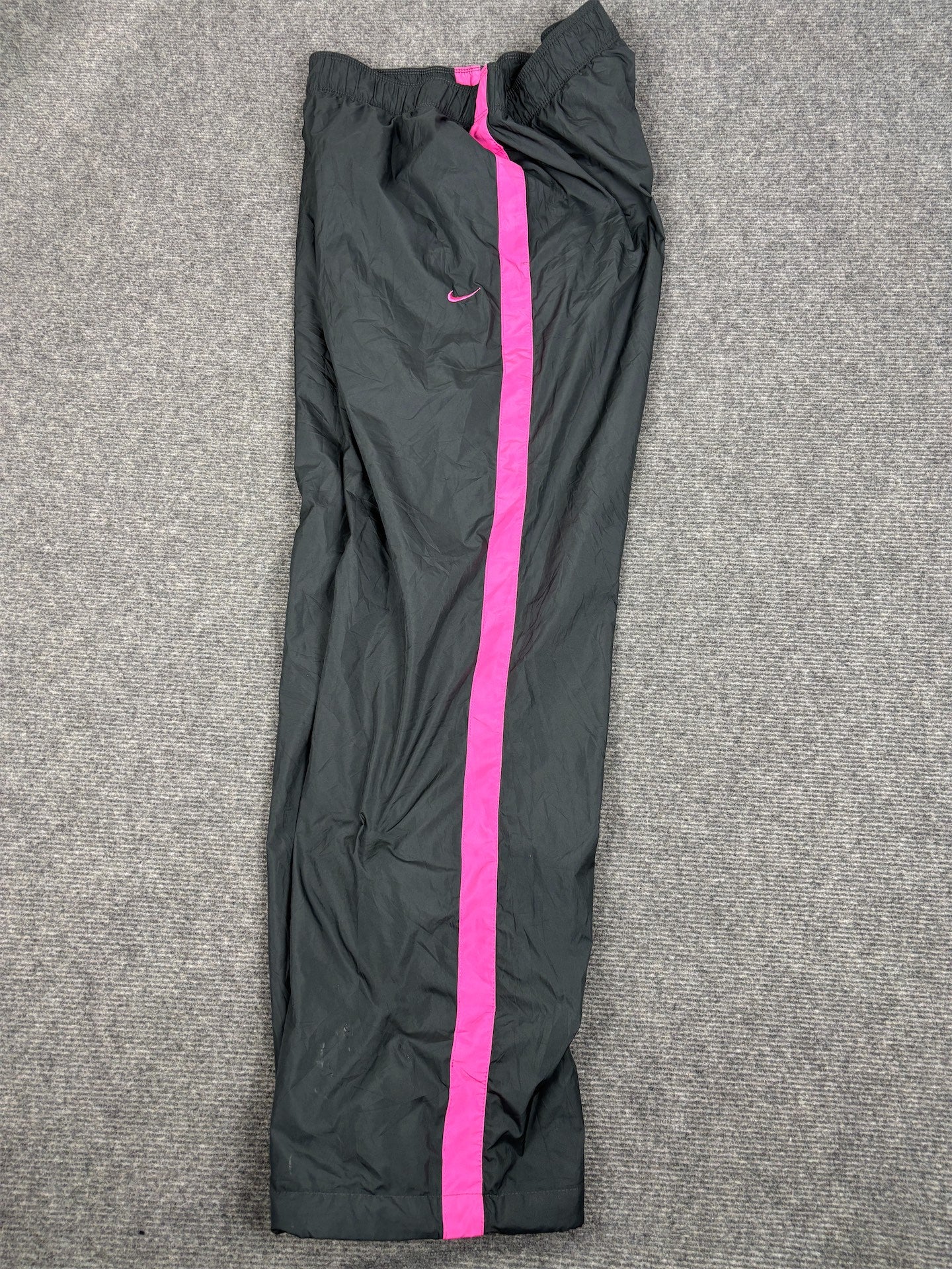 Classic Nike Track Pants Women's M Black Pink Piping Swoosh Joggers