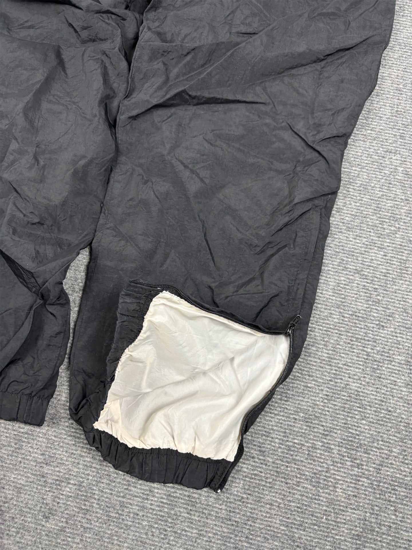 Vintage 90's Nike Track Pants Men's M Black White Swoosh Nylon Joggers