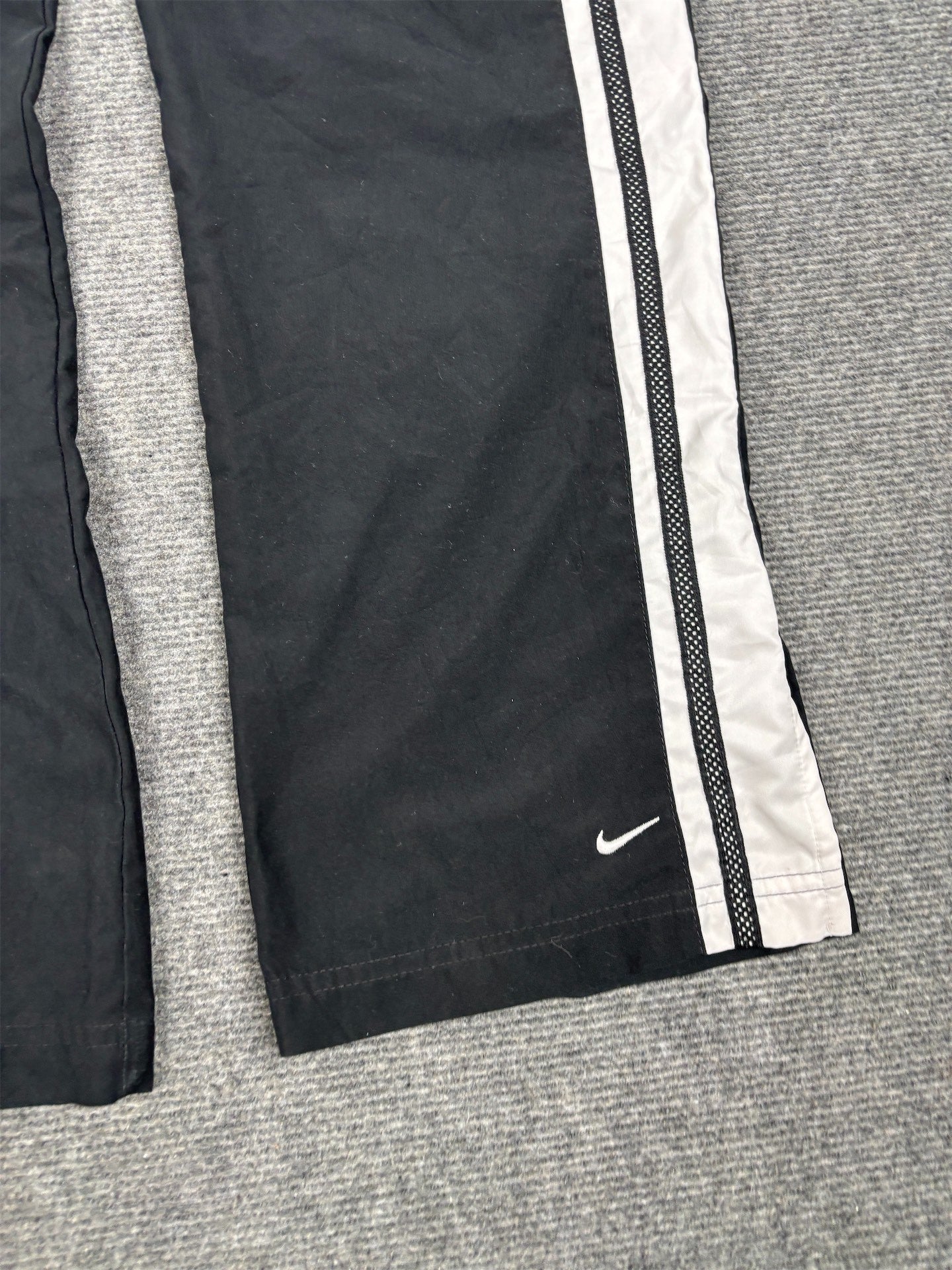 Vintage Y2K Nike Track Pants Women's S Black White Panels Ankle Swoosh