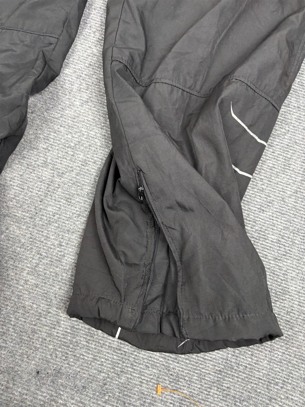 Vintage 90's Nike Premier Track Pants Men's M Black White Swoosh Piping Baggy Joggers