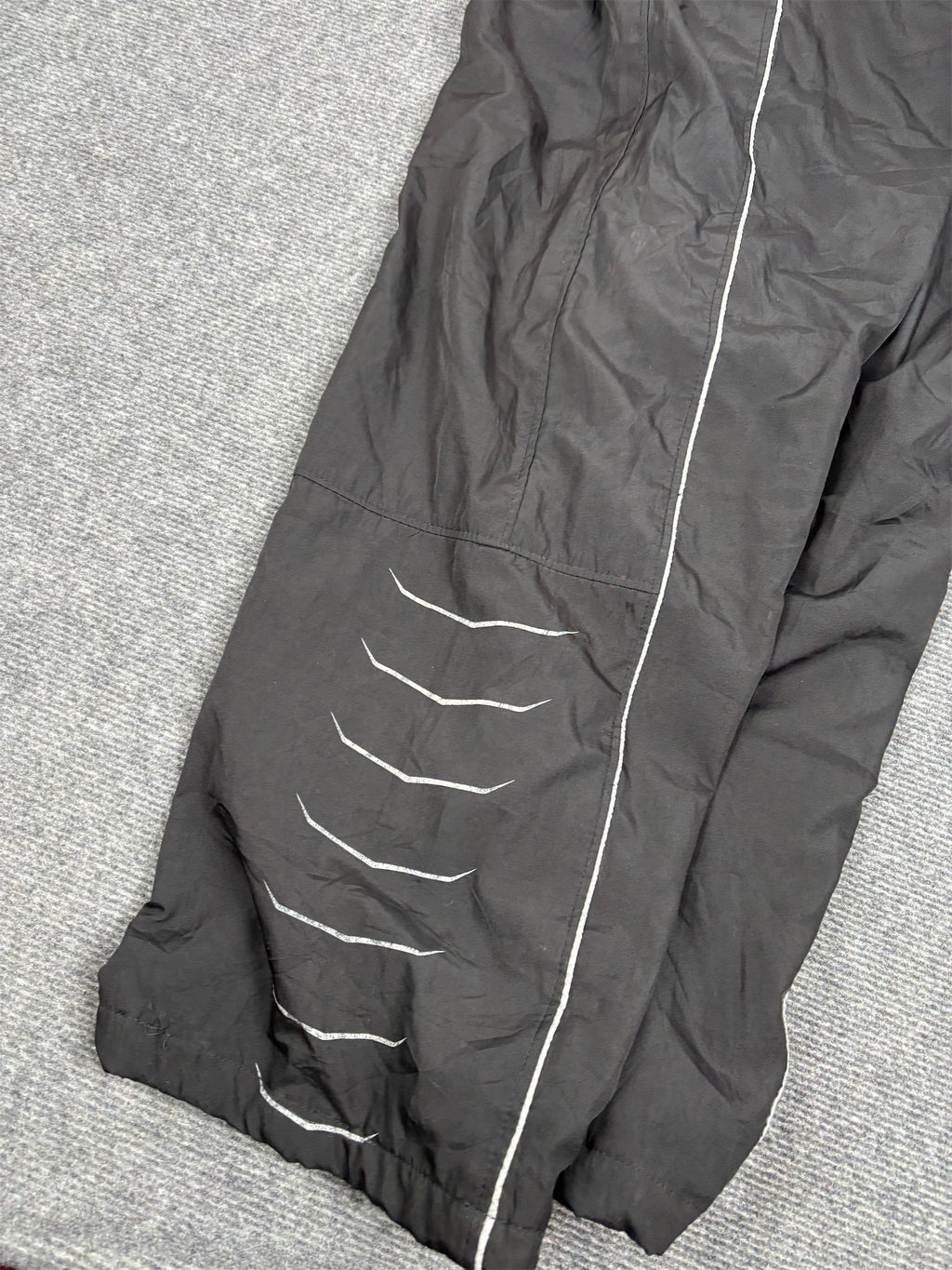 Vintage 90's Nike Premier Track Pants Men's M Black White Swoosh Piping Baggy Joggers