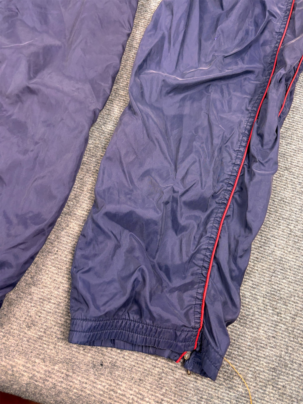 Vintage 90's Nike Track Pants Men's L Navy Red Double Piping Swoosh Baggy Joggers